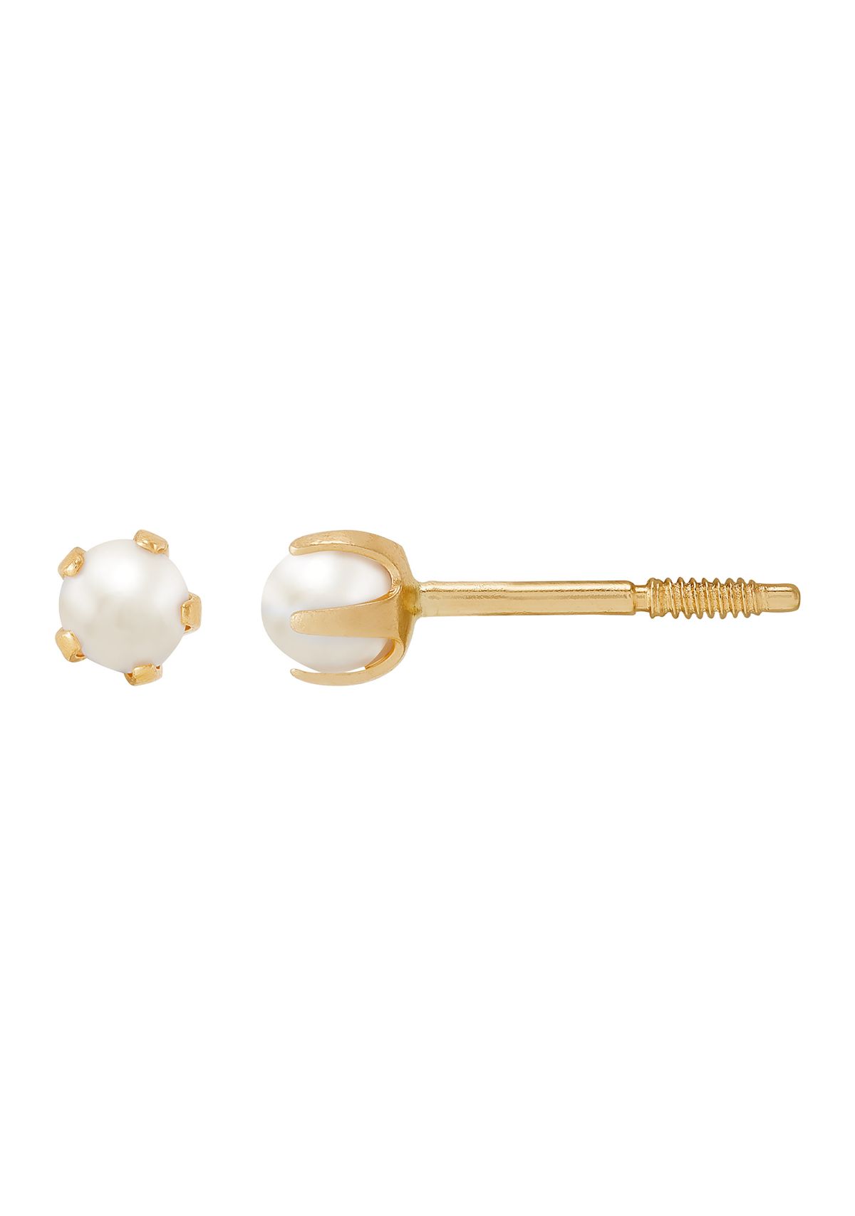 Pearl Stud Earrings in 14K Yellow Gold