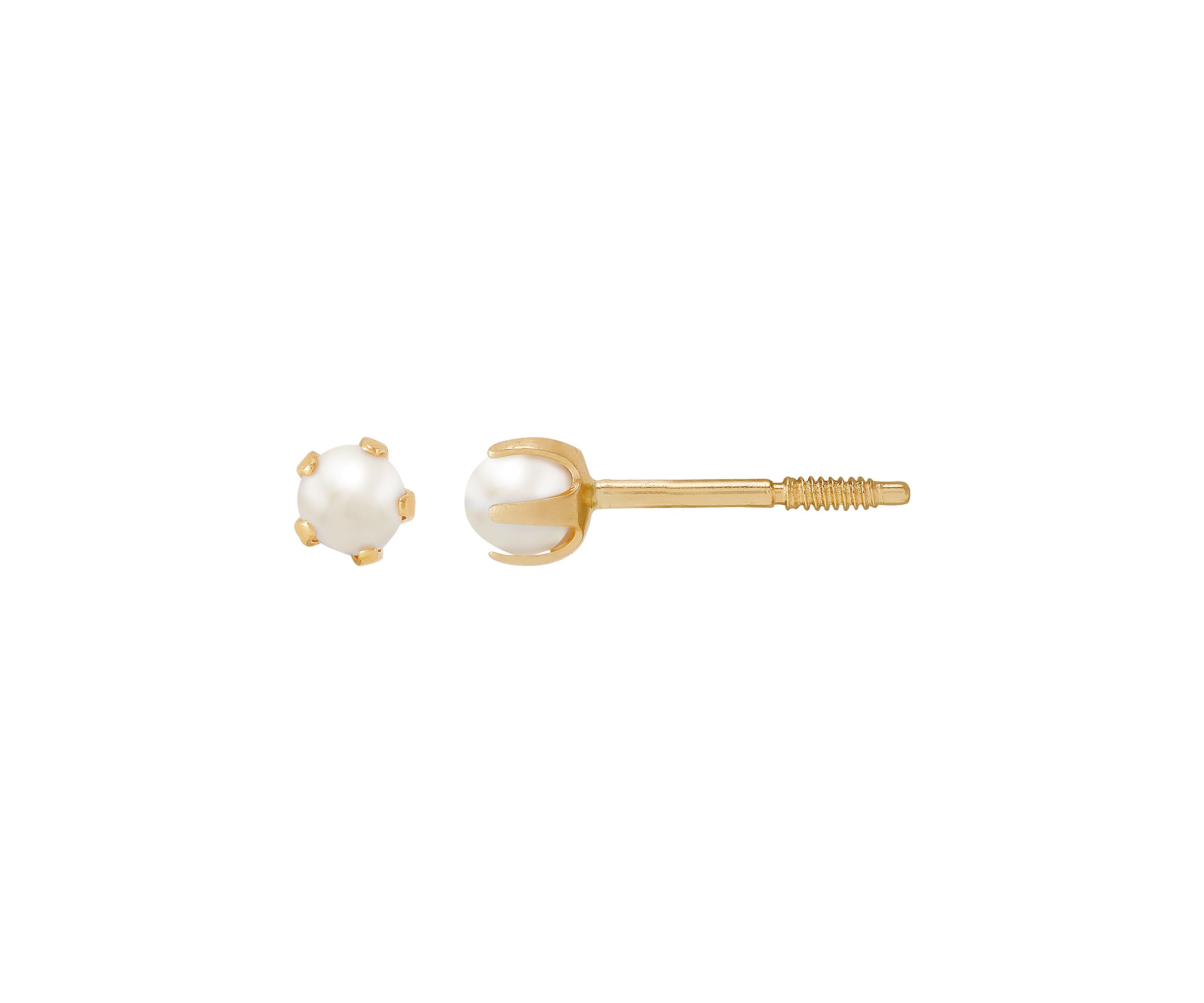 Pearl Stud Earrings in 14K Yellow Gold