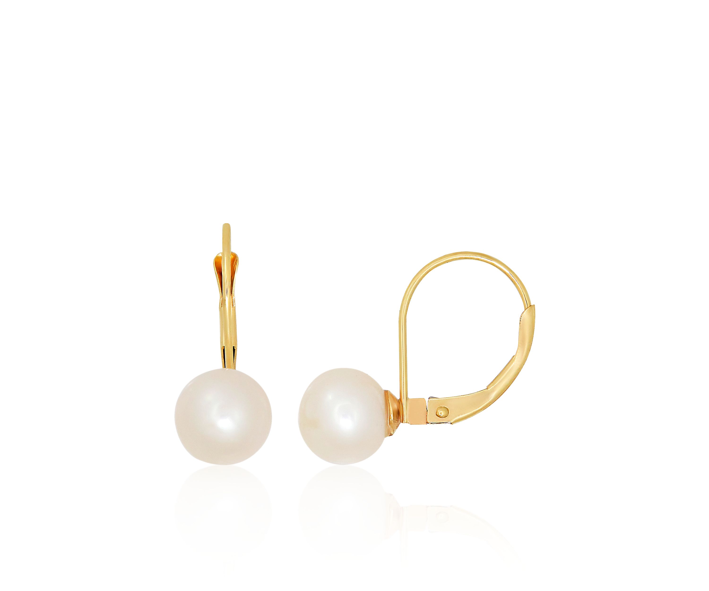 Kids Freshwater Pearl Earrings in 14k Yellow Gold