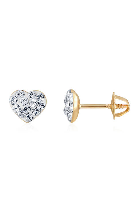 Belk & Co. Crystal Baby Heart Earrings in