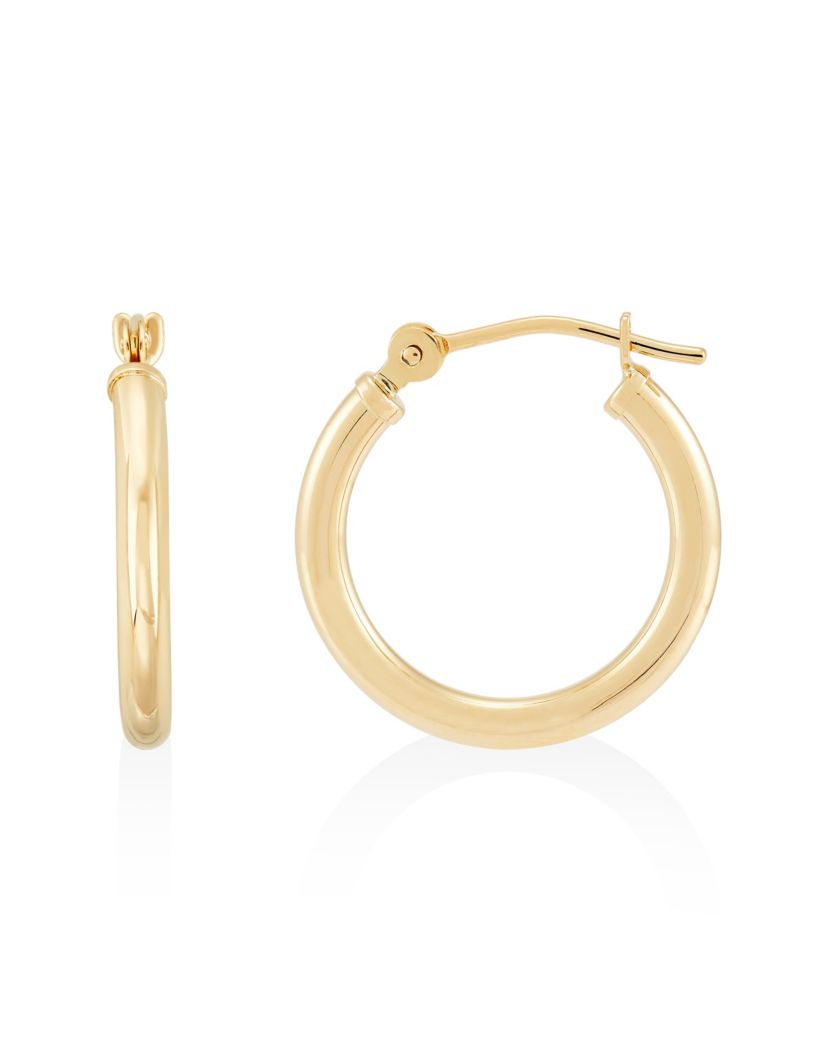 14K Yellow Gold Tube Hoop