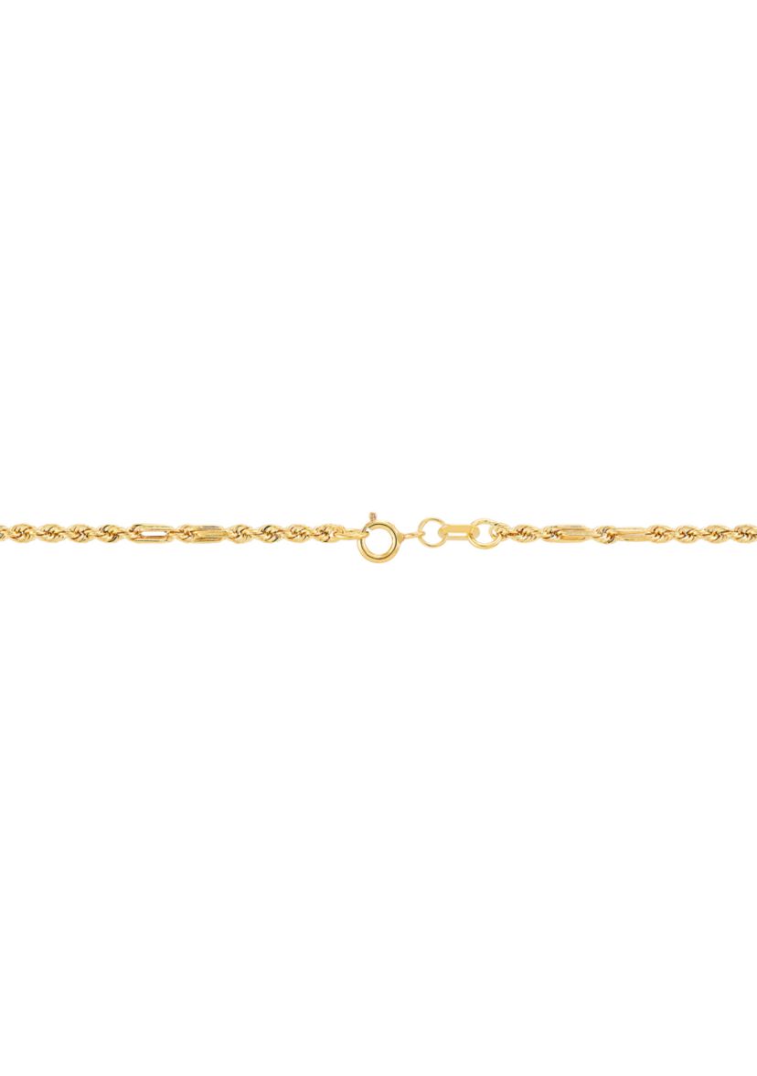 Hollow Milano Rope Chain Necklace in 14K Yellow Gold