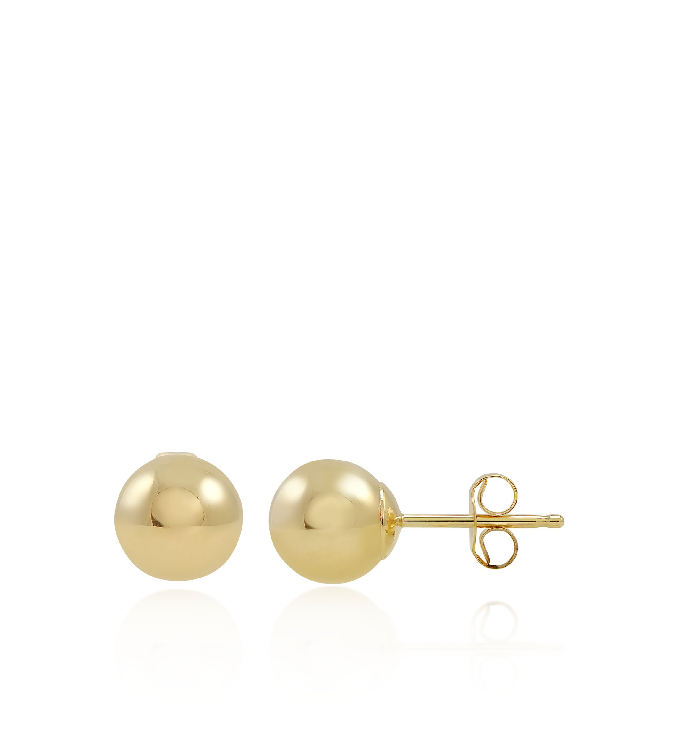 6 Millimeter Ball Earrings in 14K Gold