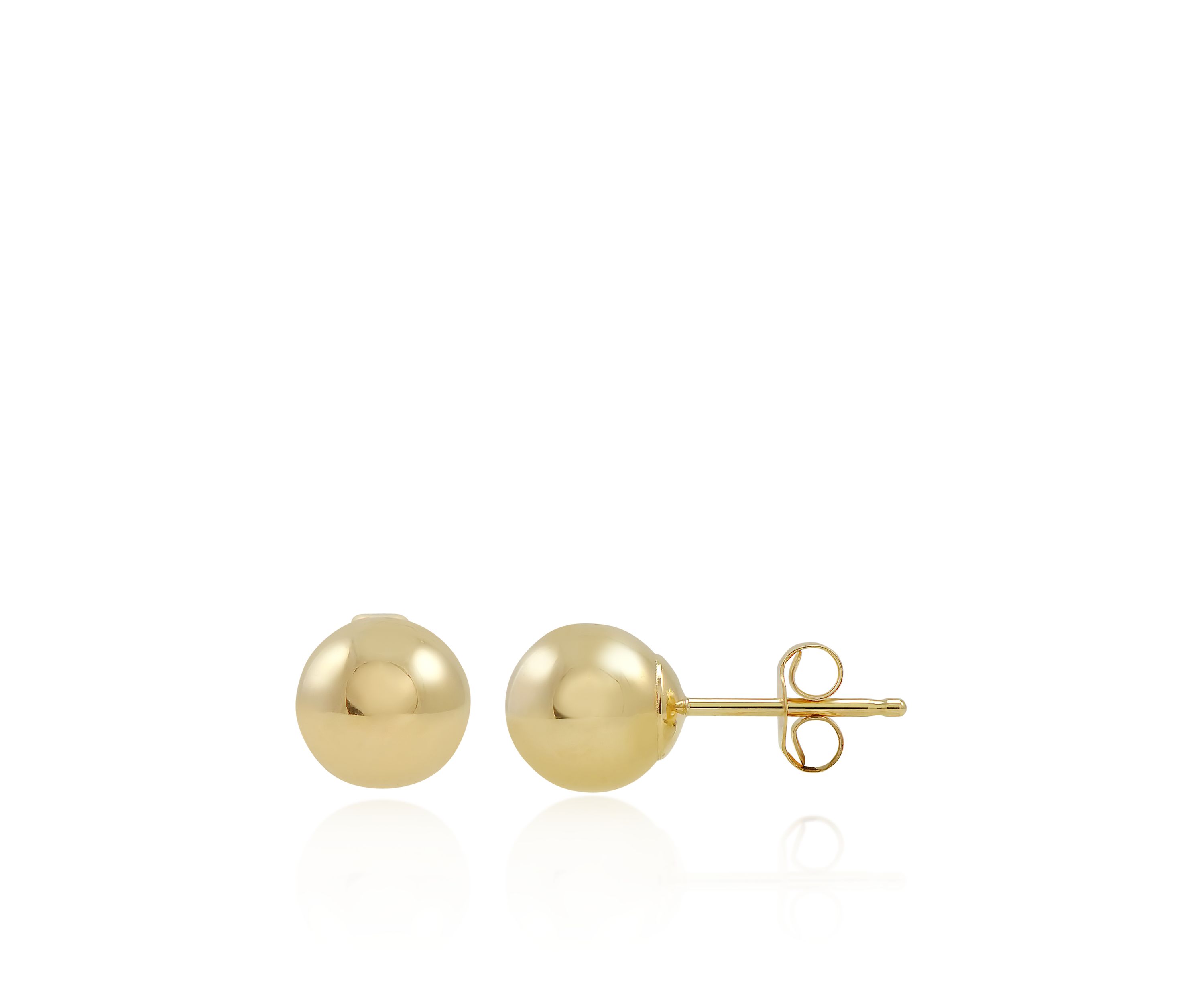 6 Millimeter Ball Earrings in 14K Gold