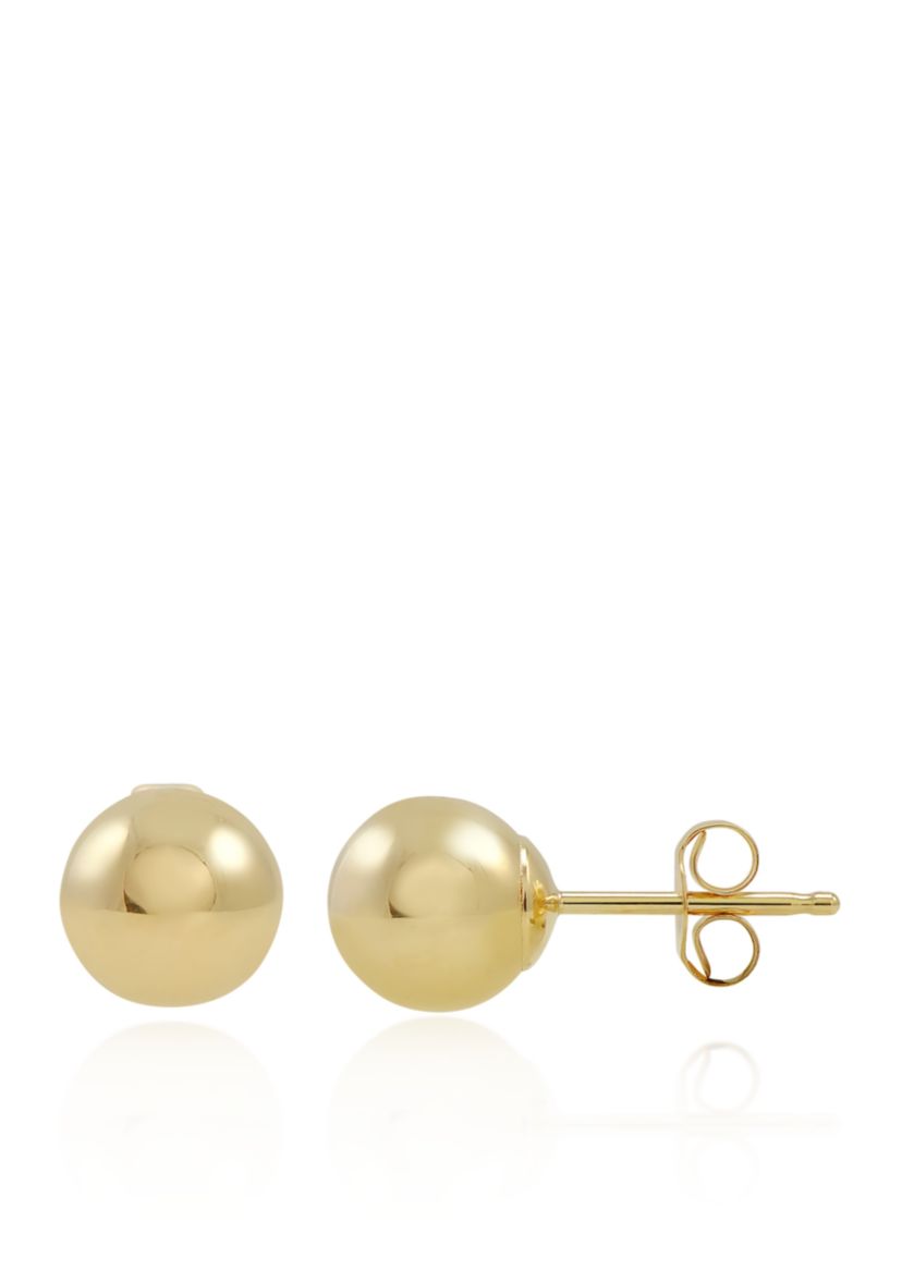 6 Millimeter Ball Earrings in 14K Gold