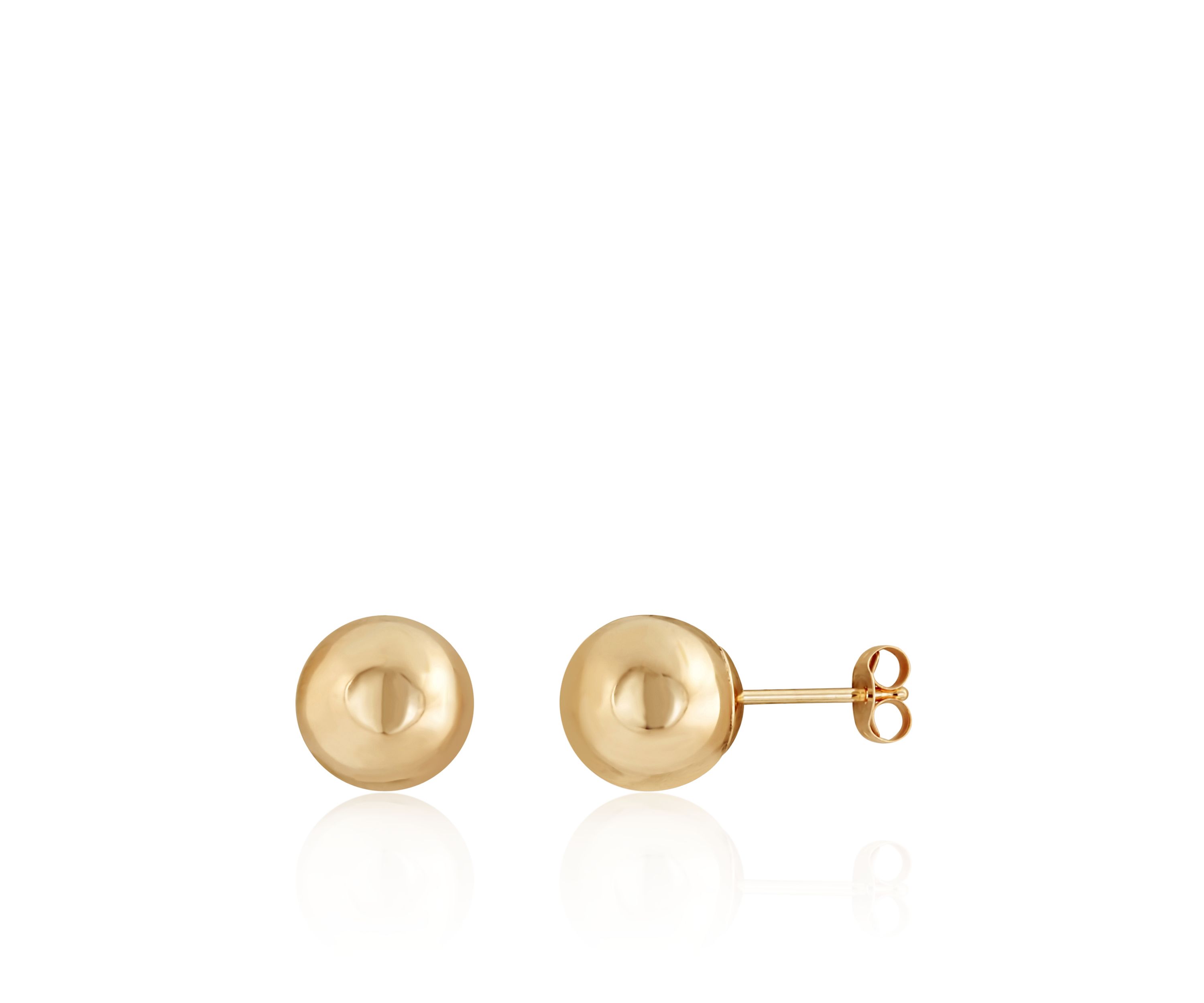 8 Millimeter Ball Earrings in 14K Gold 