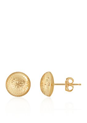 Button Earrings in 14K Yellow Gold