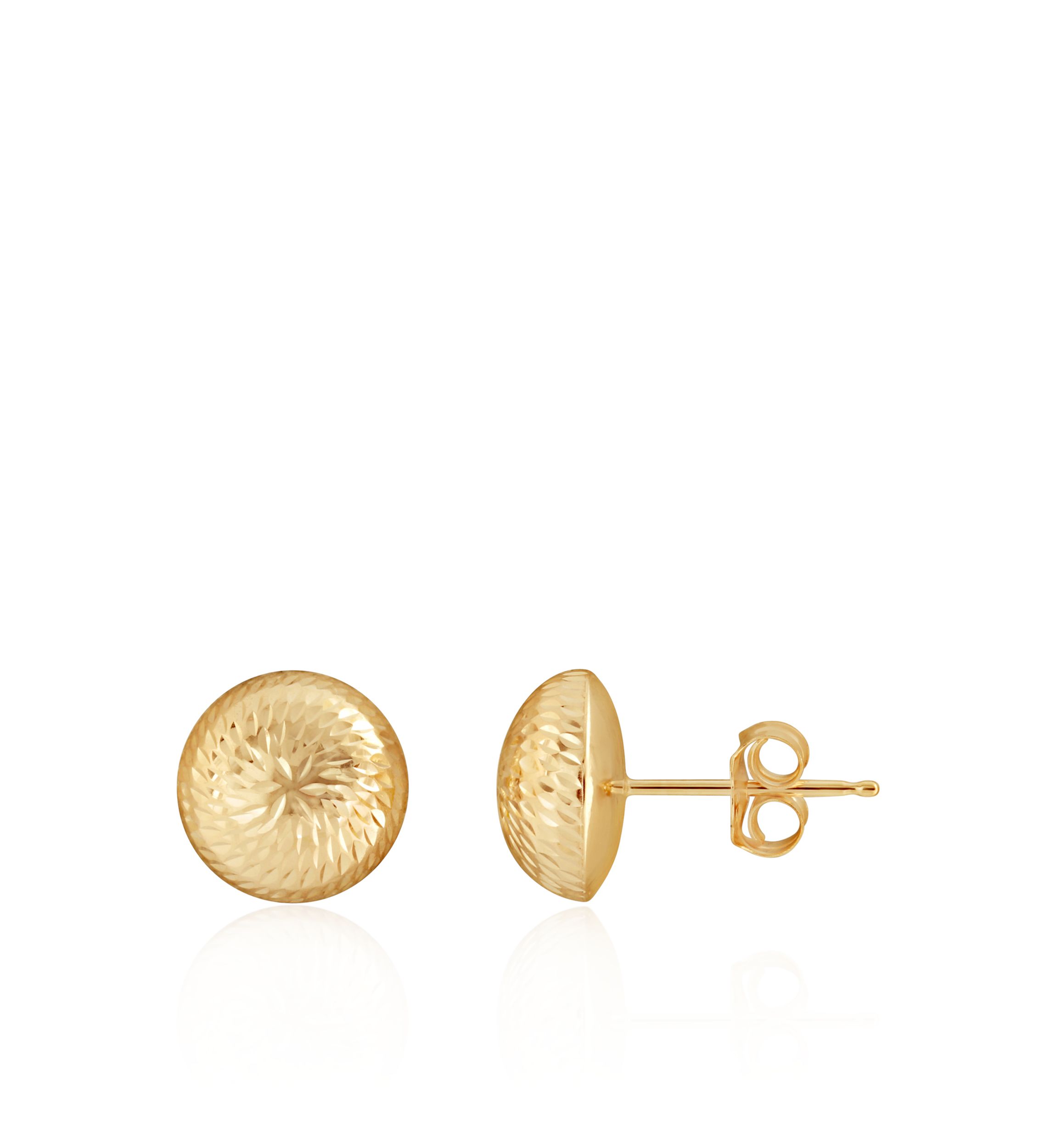Button Earrings in 14K Yellow Gold