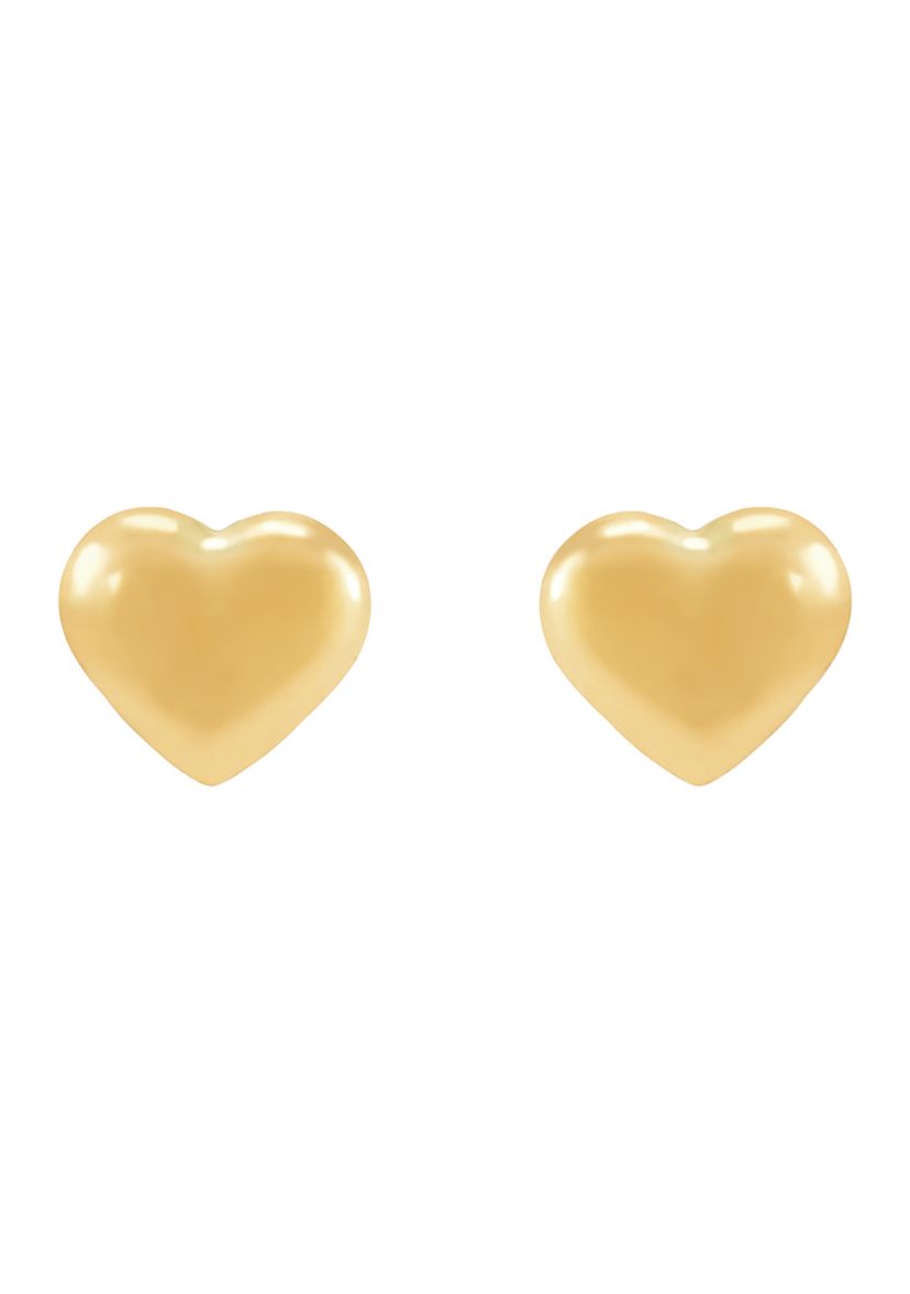 Tiny Heart Stud Earrings in 14K Yellow Gold
