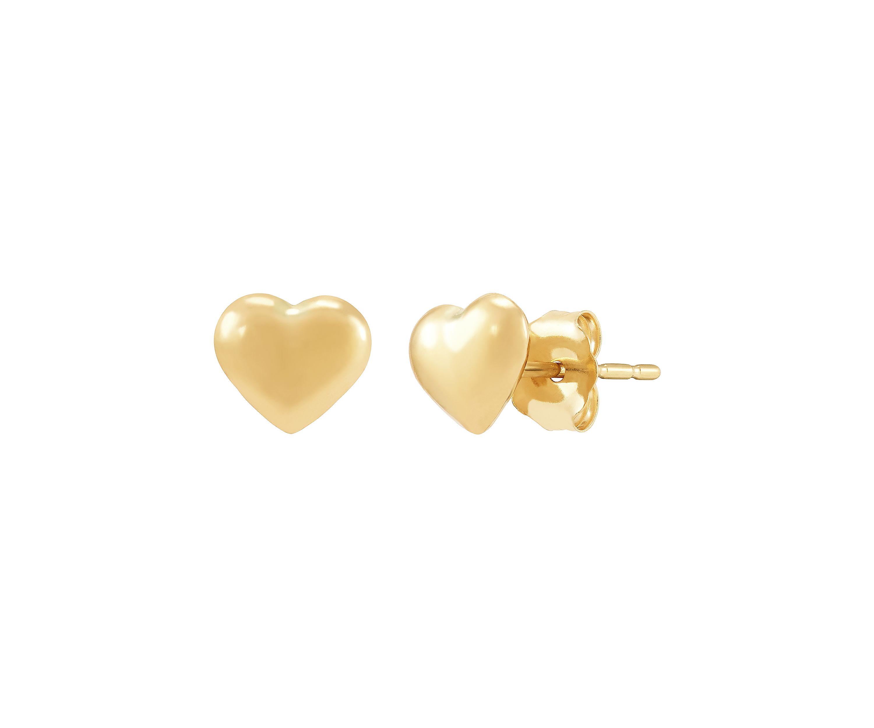 Tiny Heart Stud Earrings in 14K Yellow Gold