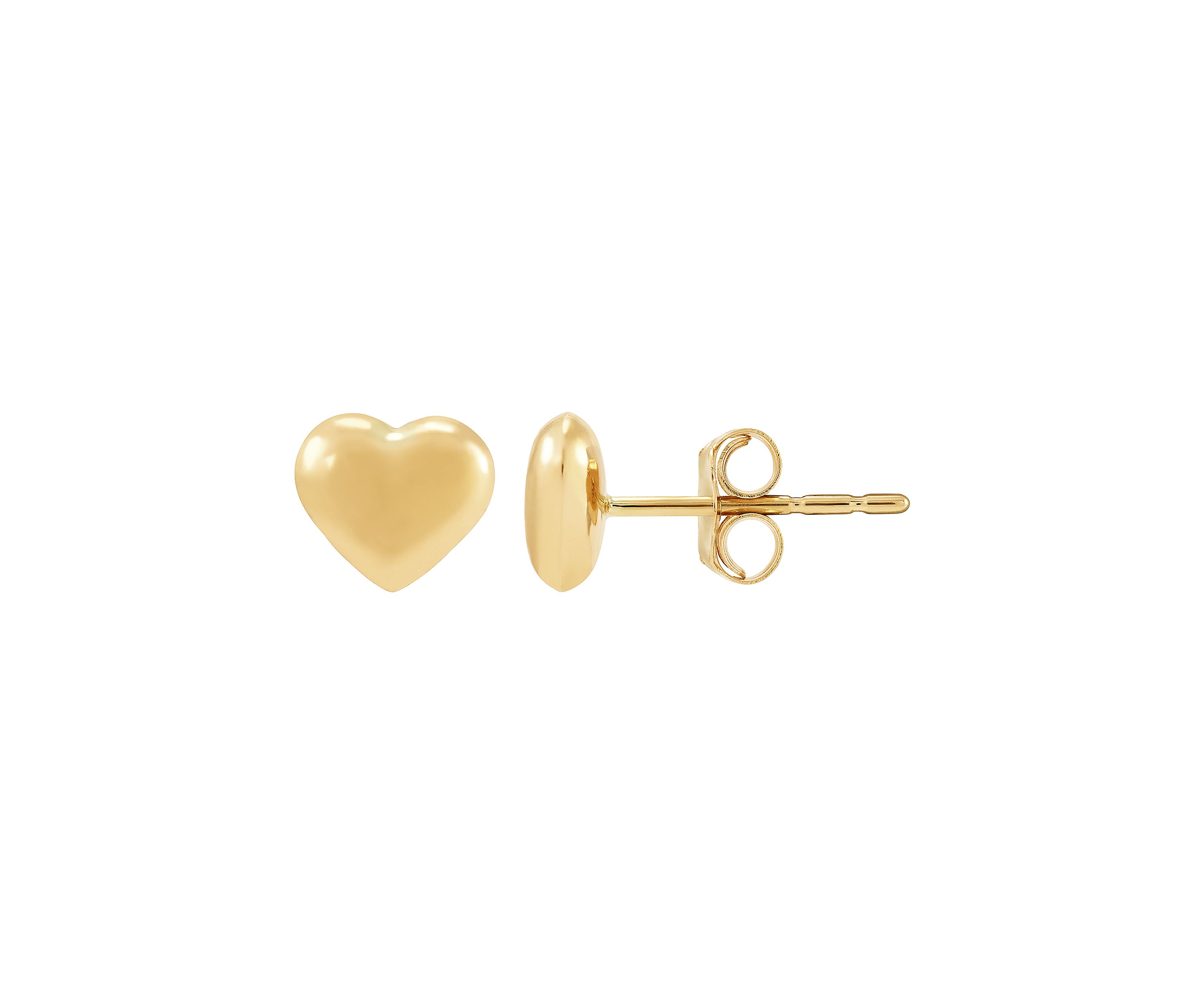 Tiny Heart Stud Earrings in 14K Yellow Gold