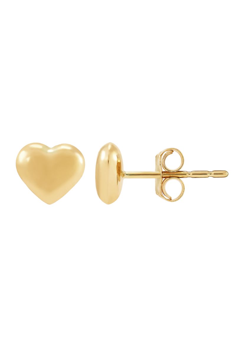 Tiny Heart Stud Earrings in 14K Yellow Gold