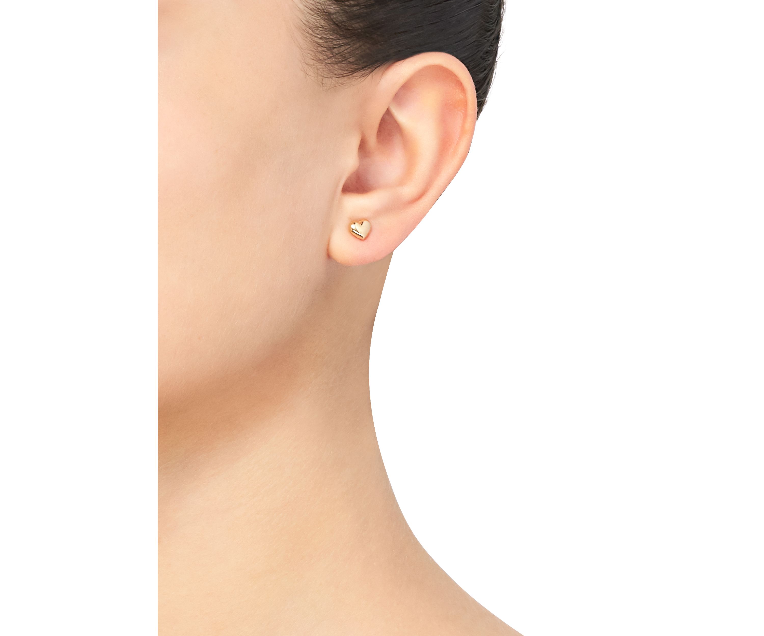 Tiny Heart Stud Earrings in 14K Yellow Gold