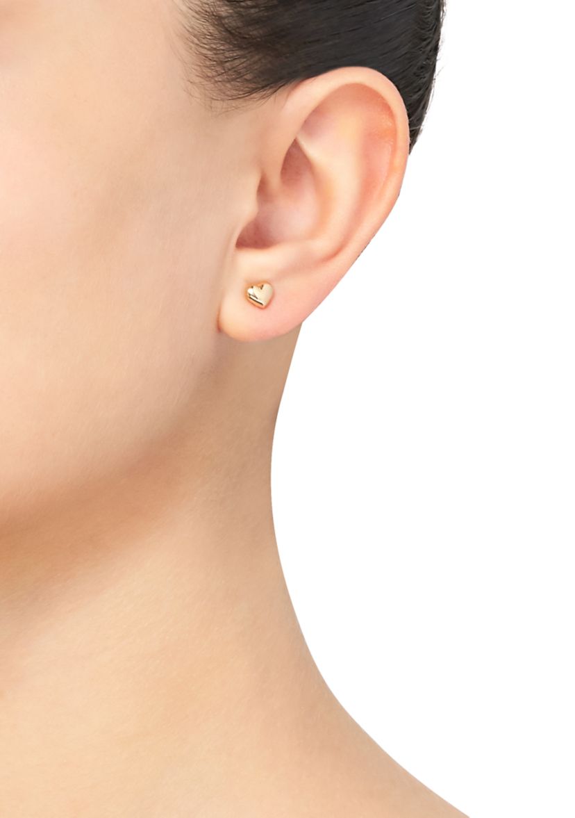 Tiny Heart Stud Earrings in 14K Yellow Gold