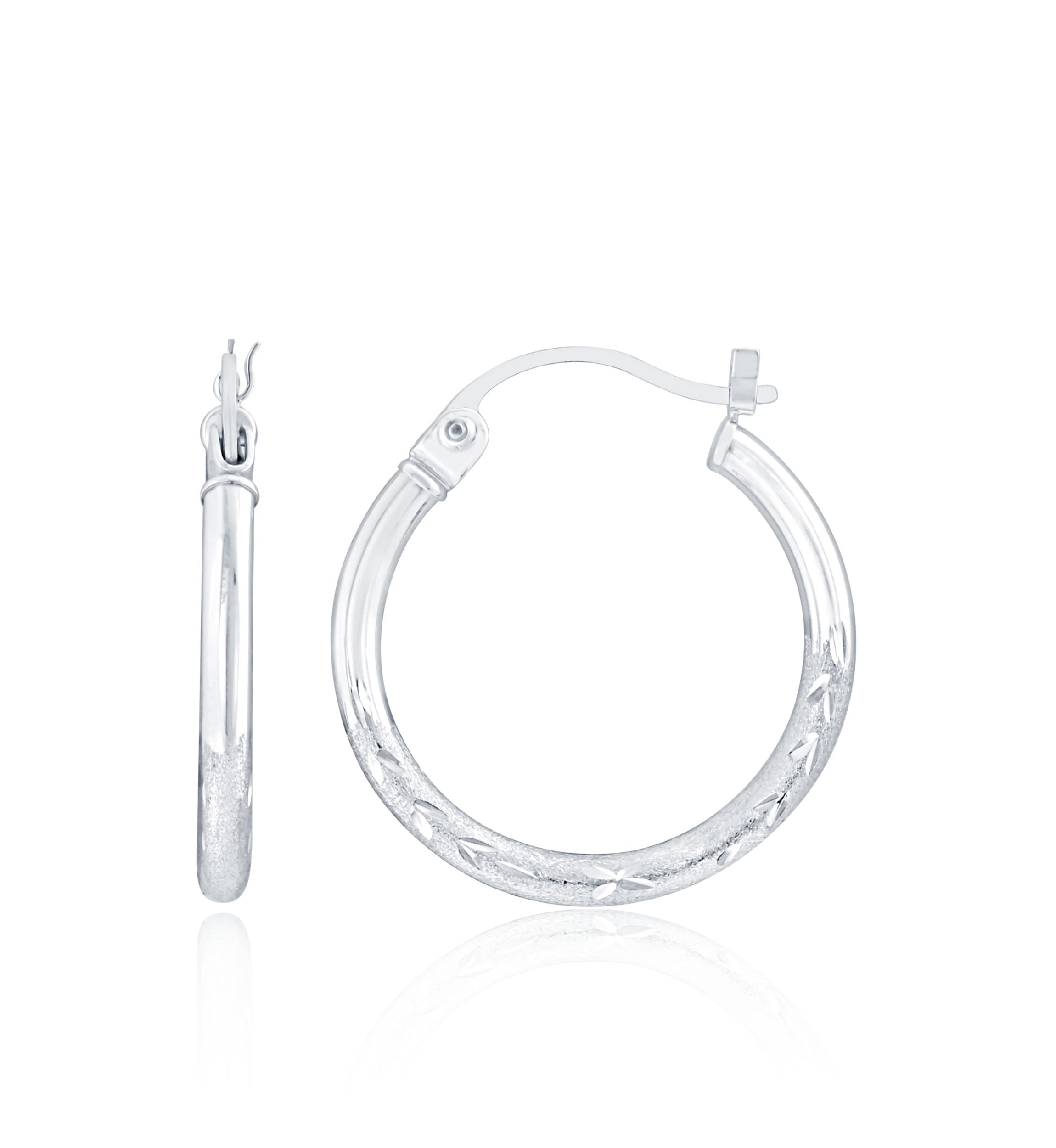 Hoop Earrings in 14K White Gold