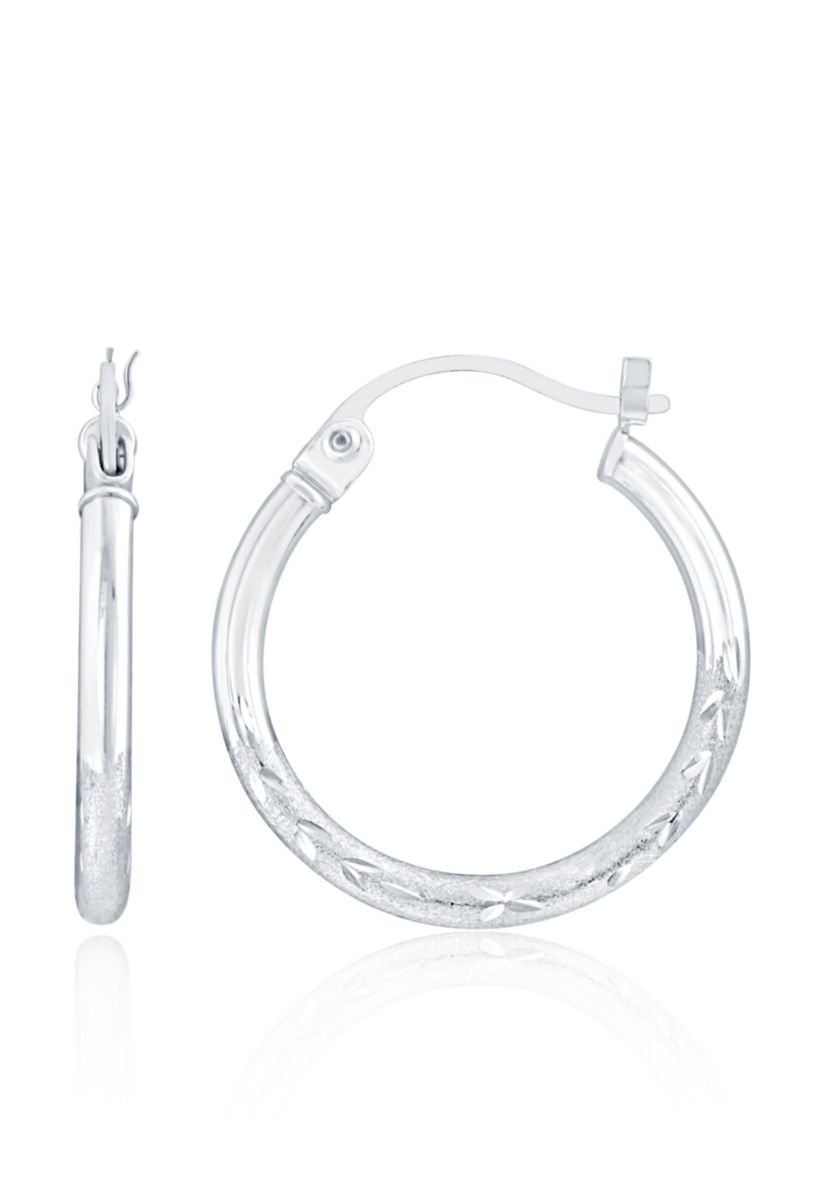 Hoop Earrings in 14K White Gold