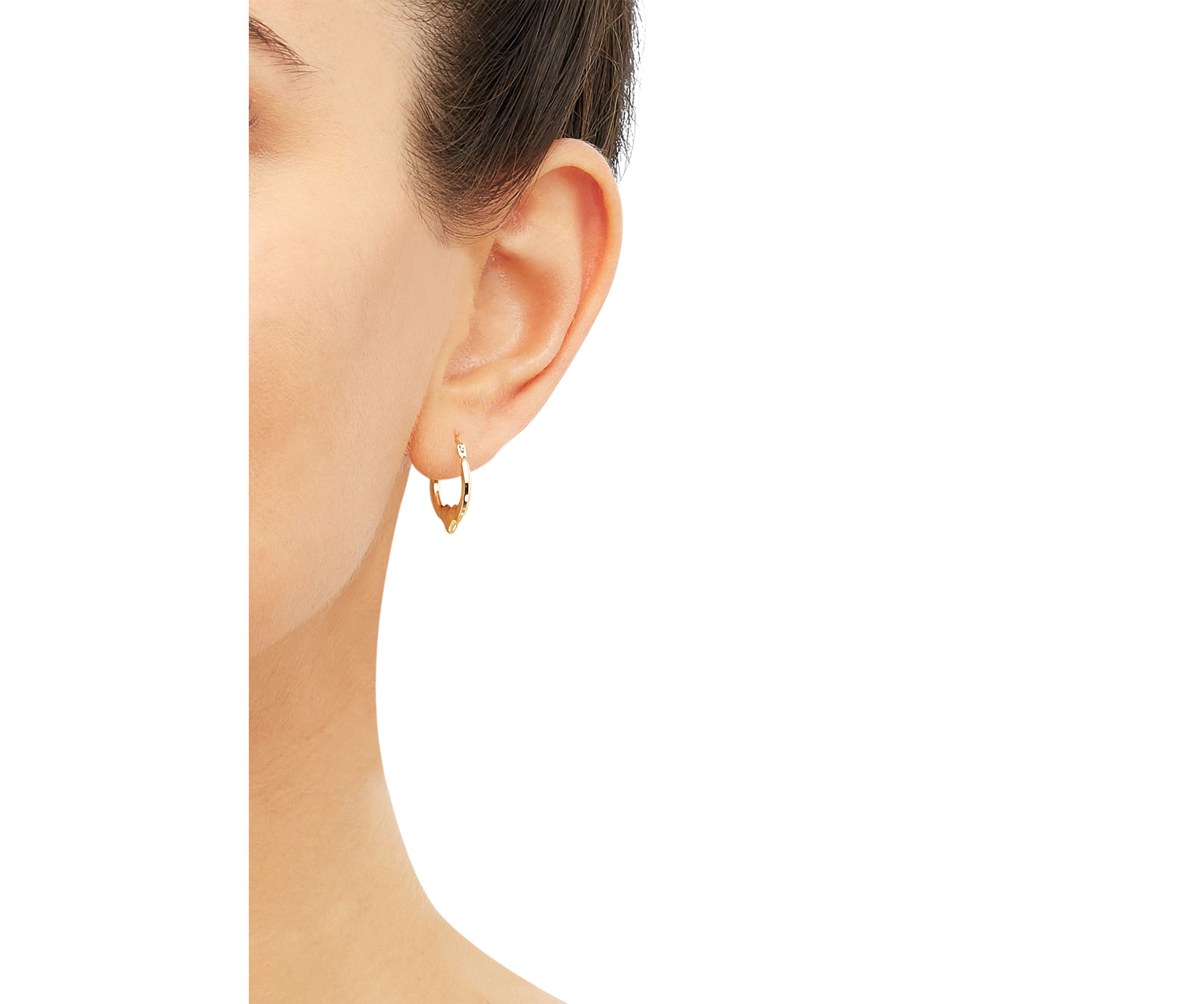 Heart Hoop Earrings in 14K Yellow Gold
