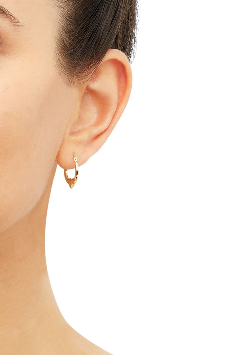 Heart Hoop Earrings in 14K Yellow Gold