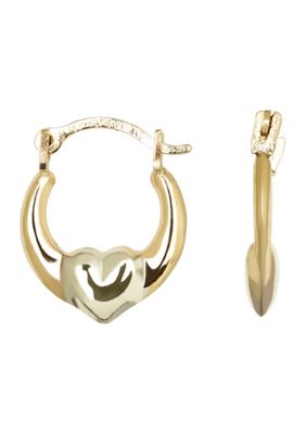 Belk & Co Small Two Tone Hoop Earrings in 14K Yellow Gold