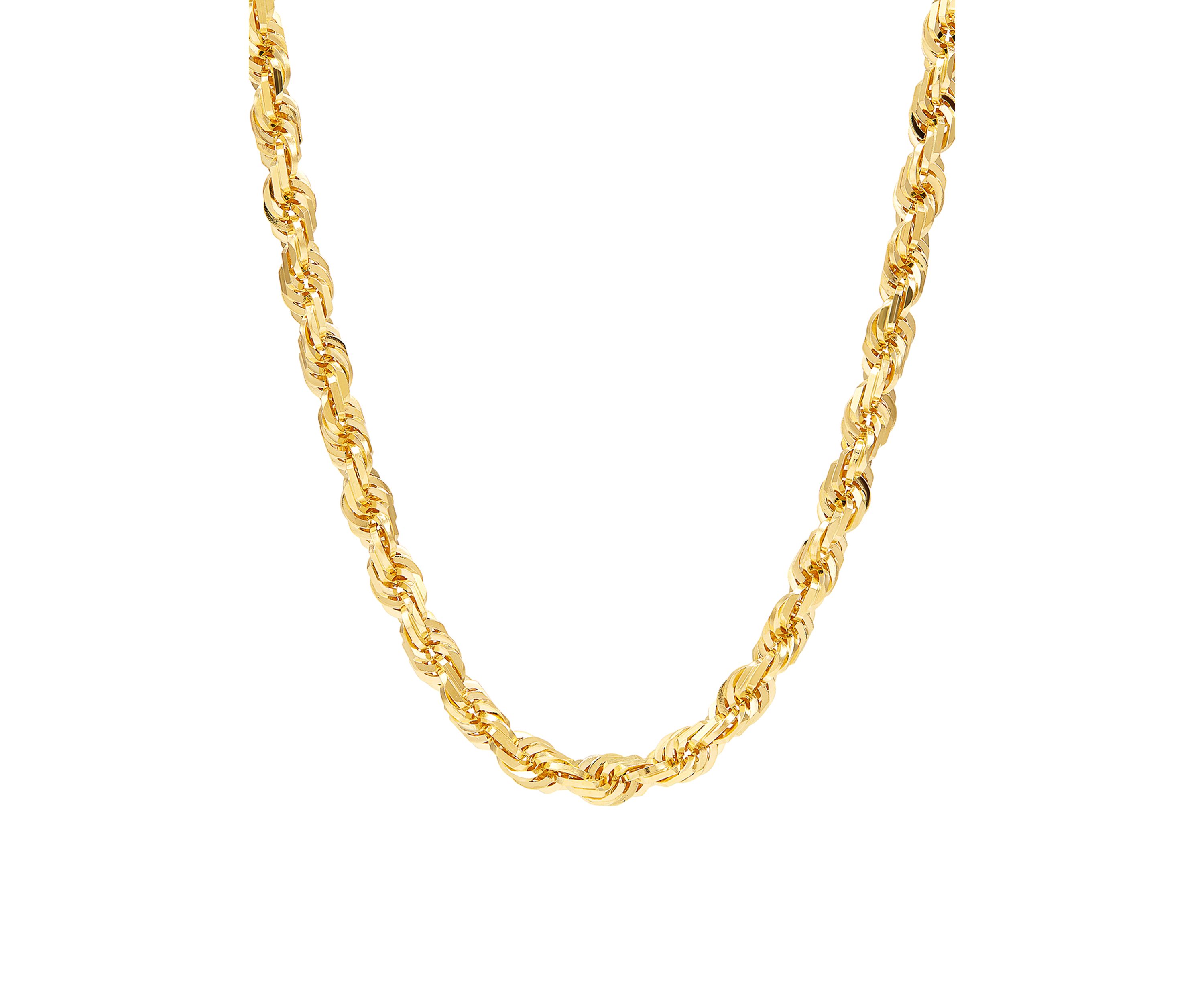 6.5 Millimeter Solid Glitter Chain in 10K Yellow Gold