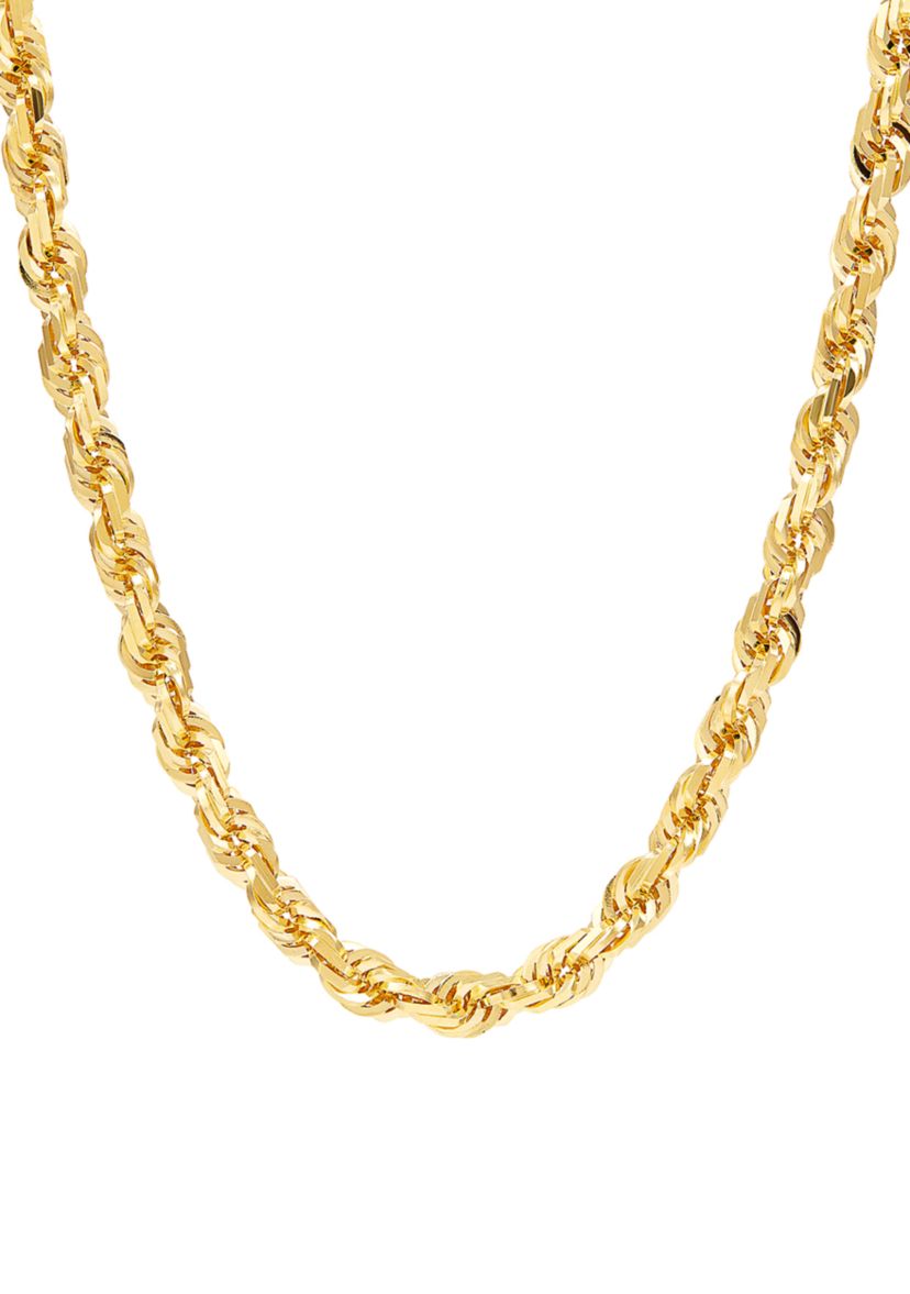 6.5 Millimeter Solid Glitter Chain in 10K Yellow Gold