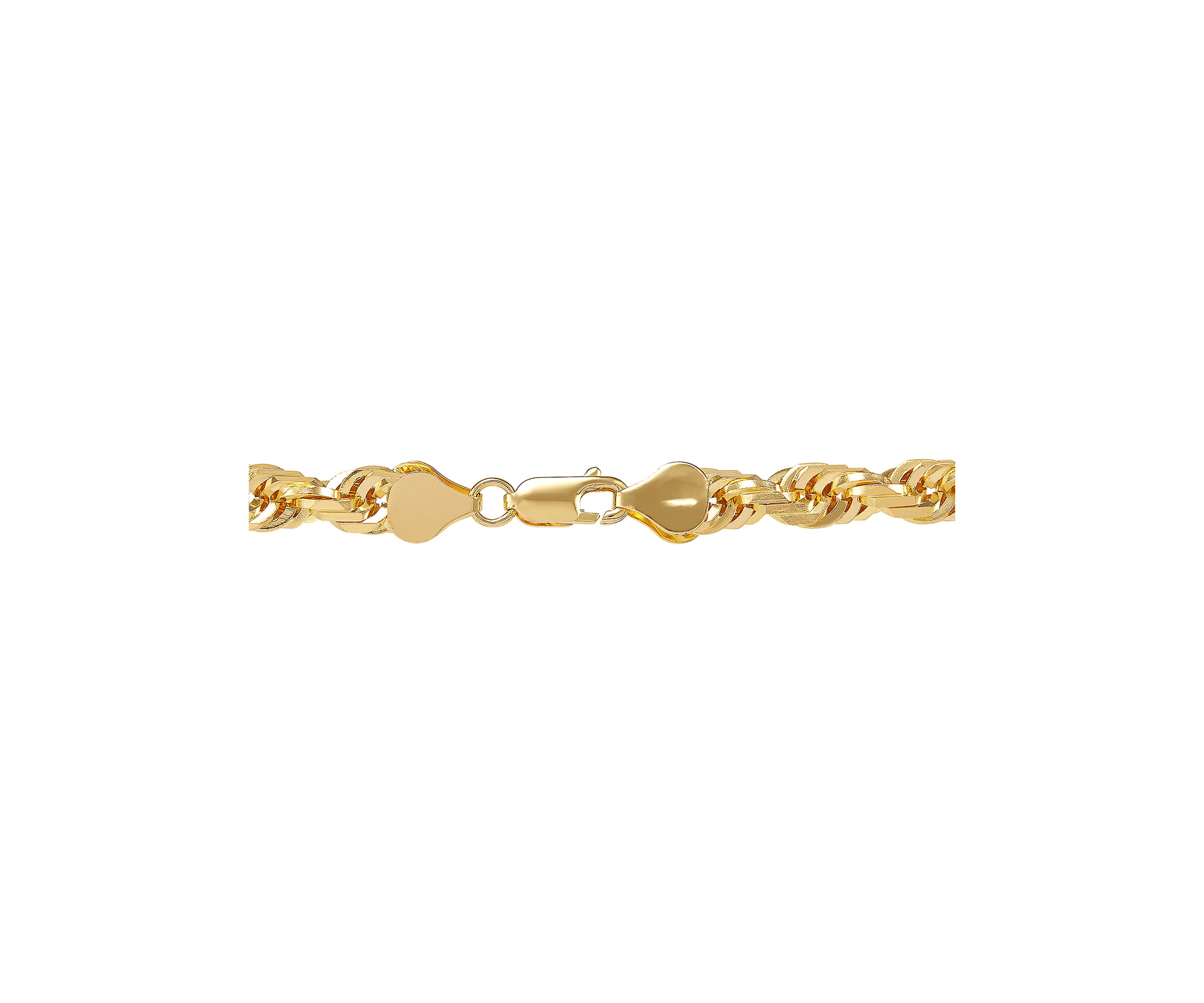 6.5 Millimeter Solid Glitter Chain in 10K Yellow Gold