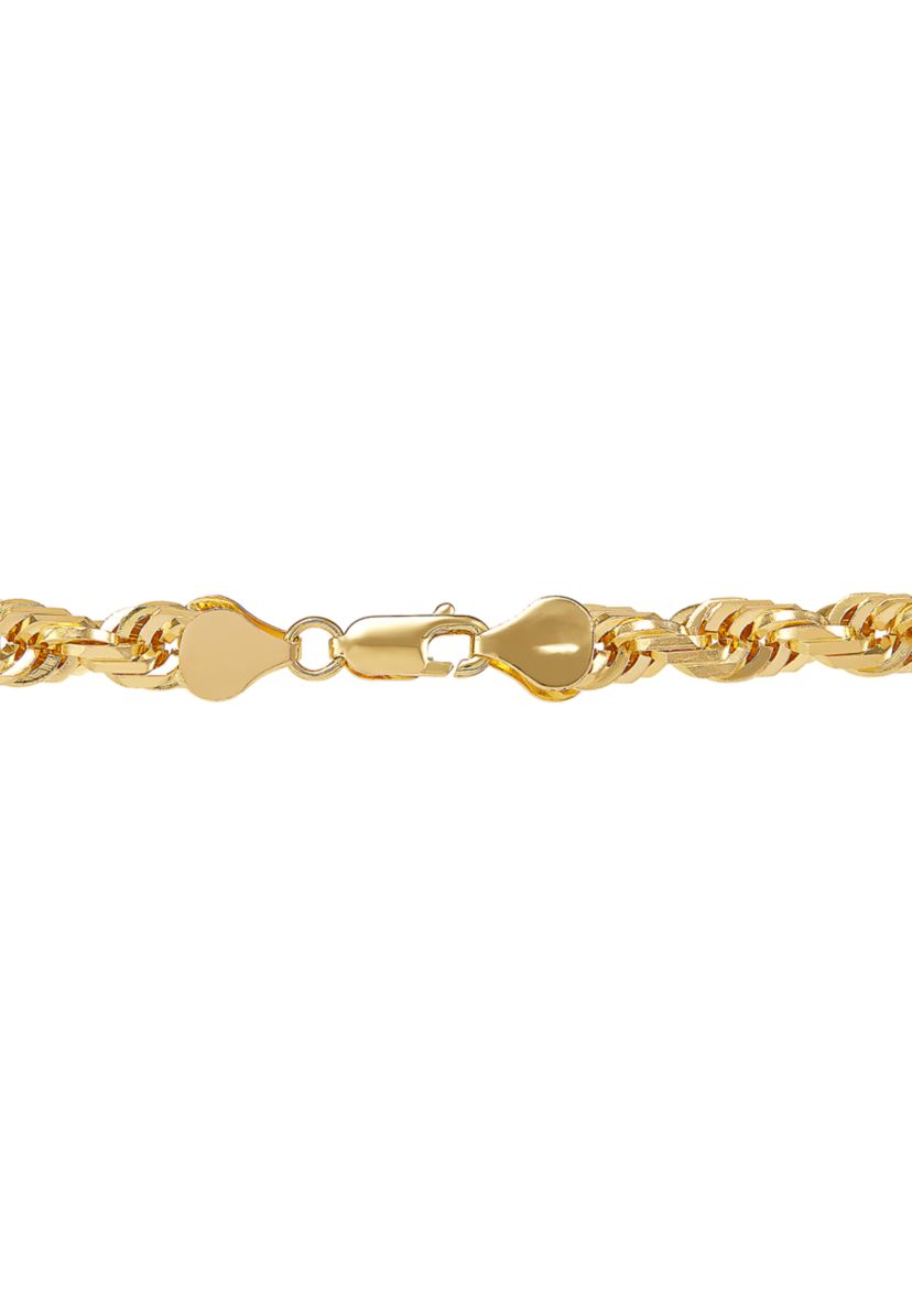 6.5 Millimeter Solid Glitter Chain in 10K Yellow Gold