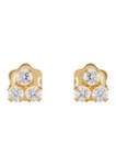 Kids Cubic Zirconia Stud Earrings in 14K White Gold