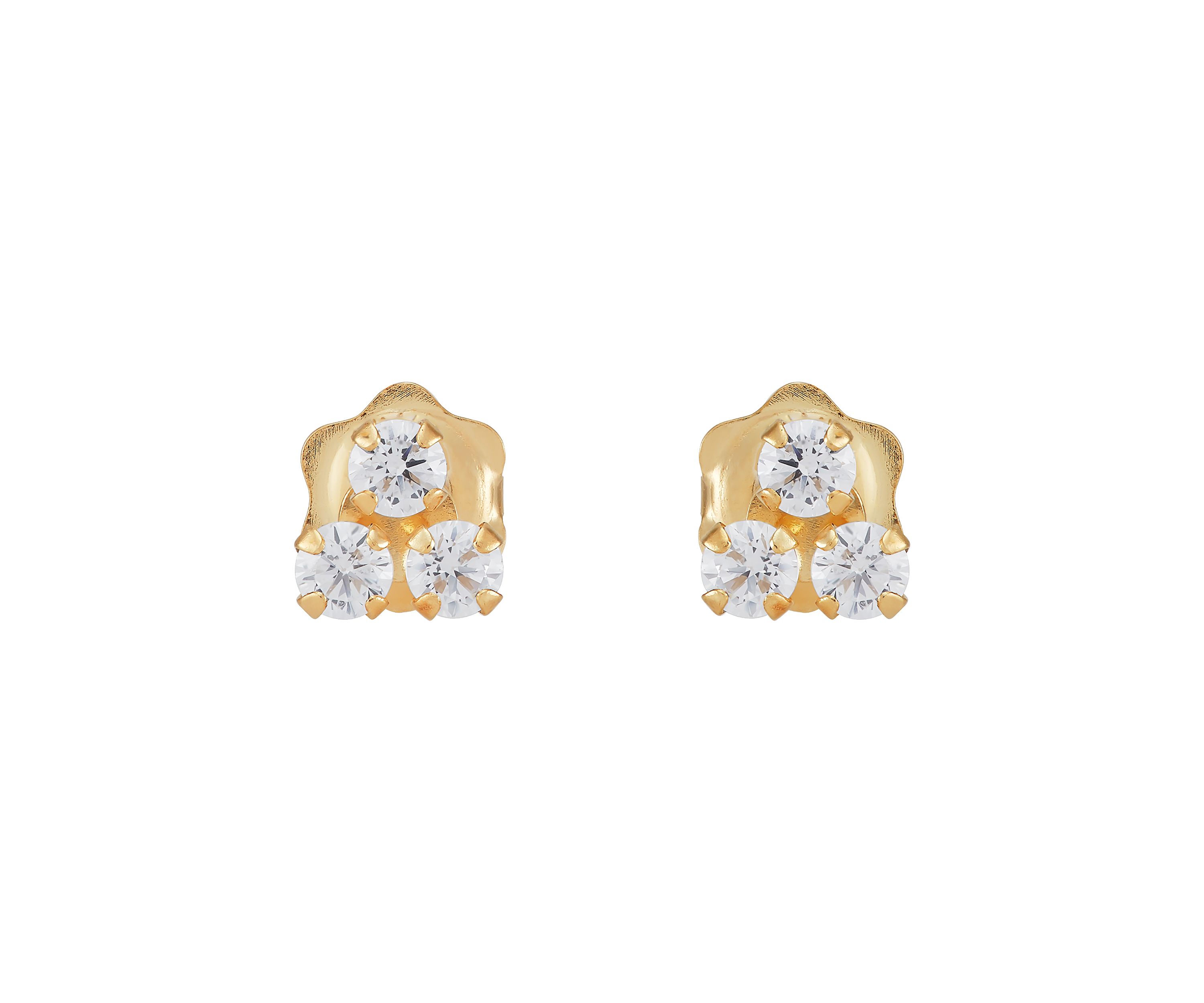 Kids Cubic Zirconia Stud Earrings in 14K White Gold
