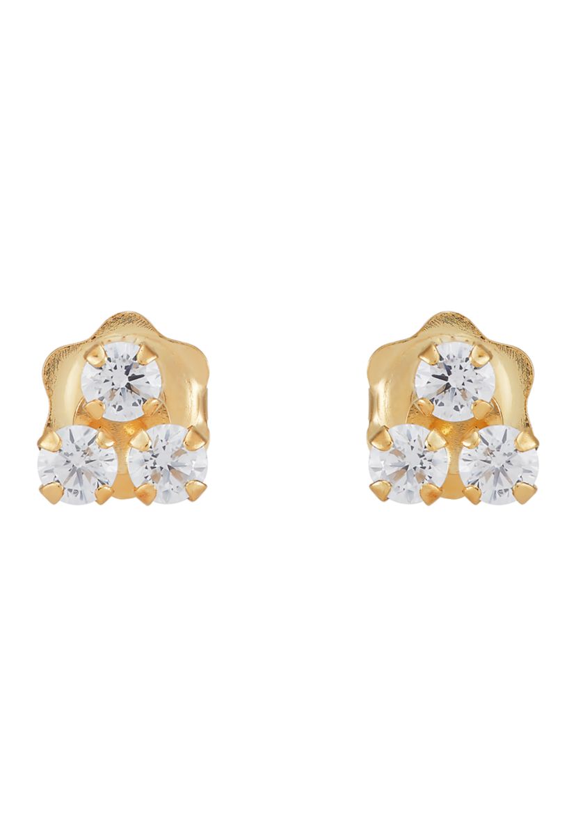 Kids Cubic Zirconia Stud Earrings in 14K White Gold