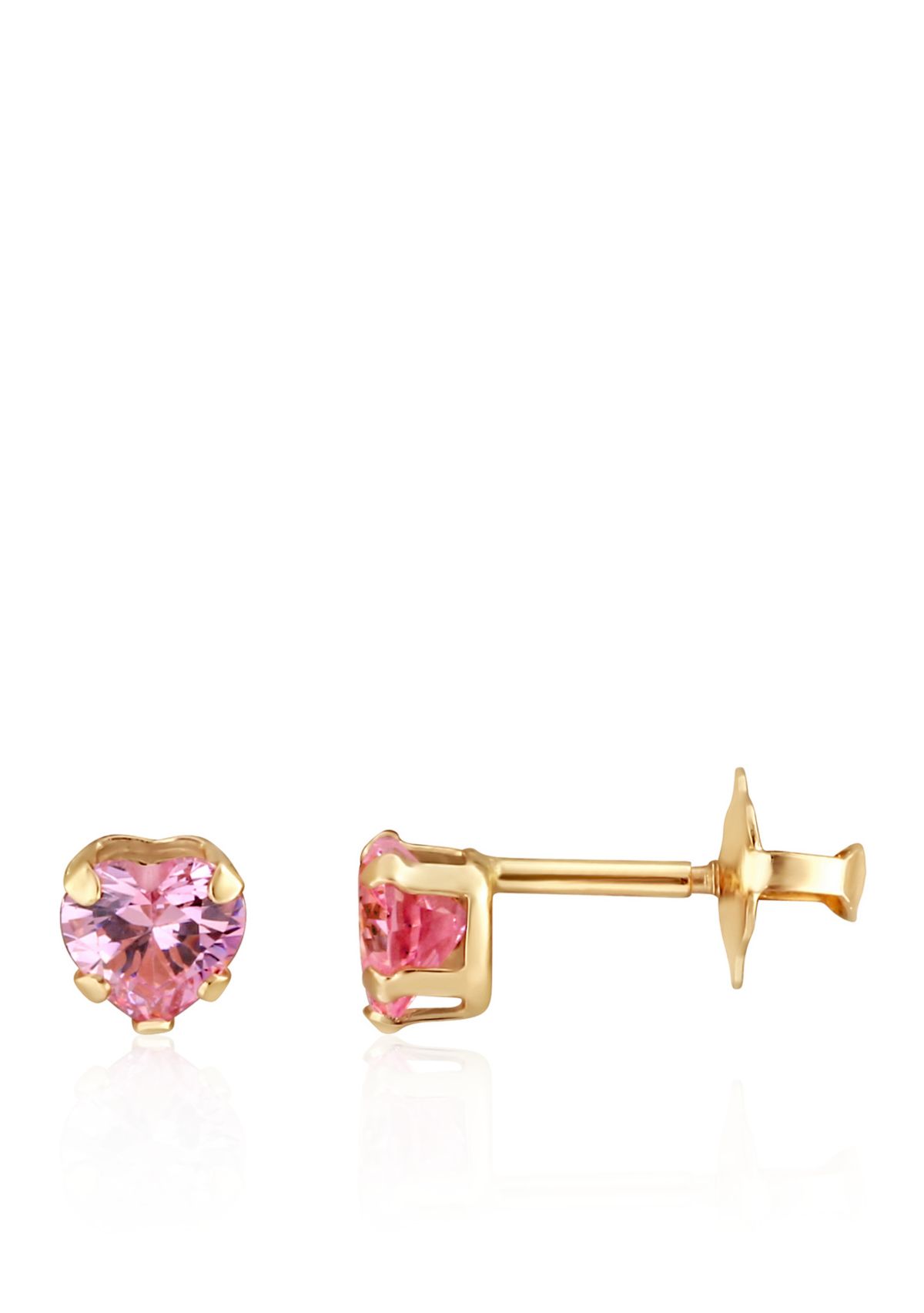 Cubic Zirconia Baby Stud Earrings in 14K Yellow Gold