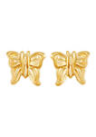 Kids Butterfly Earrings in 14K Yellow Gold