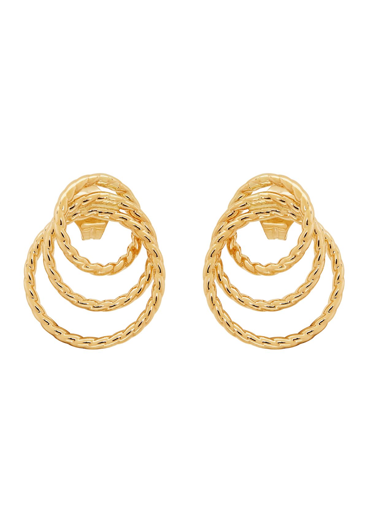 3 Rope Circle Earrings in 14K Yellow Gold