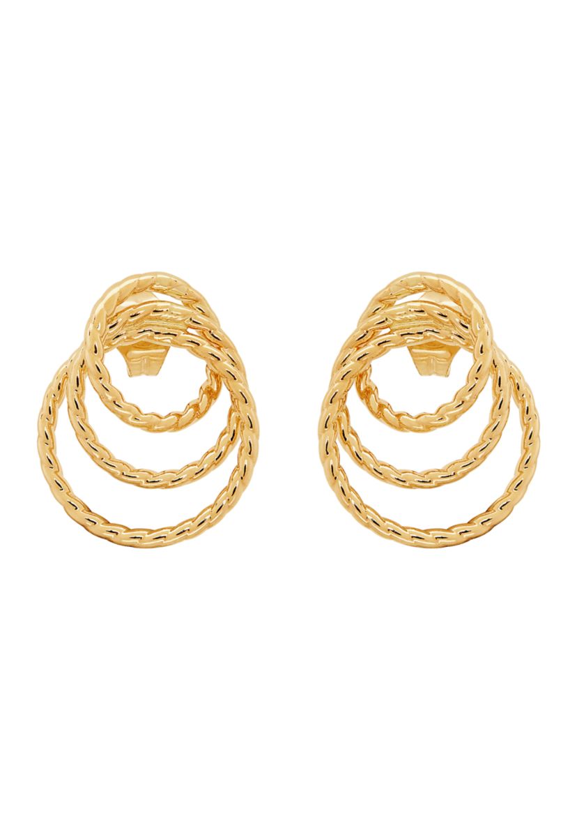 3 Rope Circle Earrings in 14K Yellow Gold