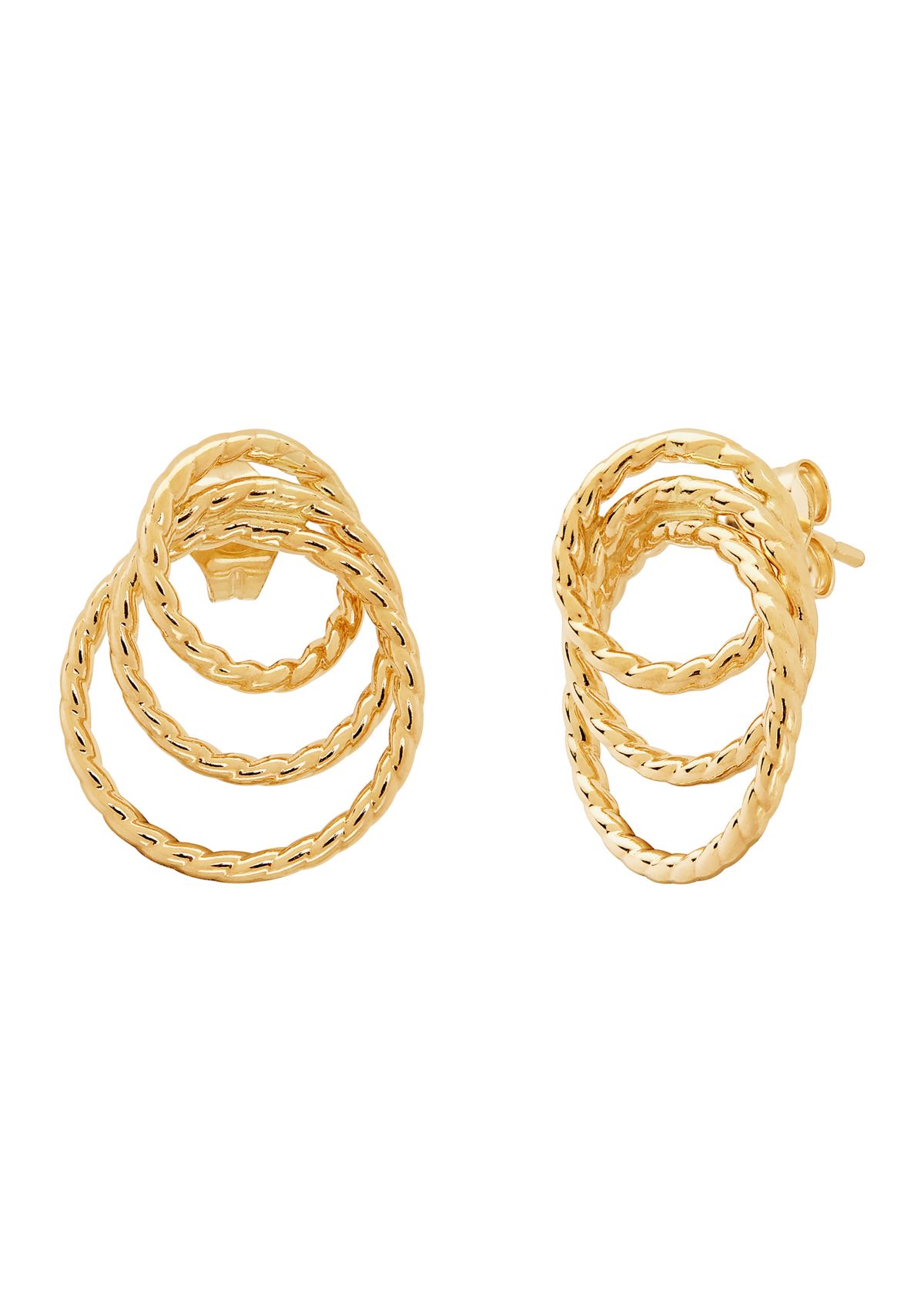 3 Rope Circle Earrings in 14K Yellow Gold