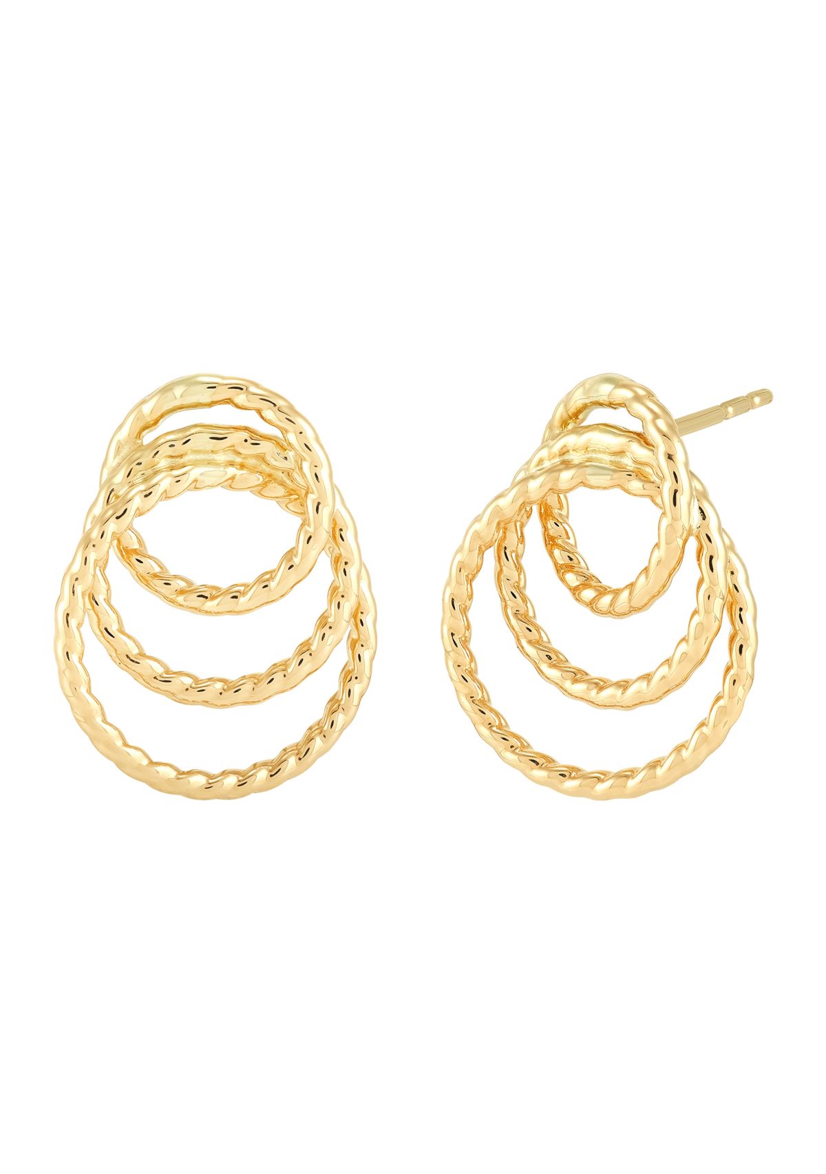 3 Rope Circle Earrings in 14K Yellow Gold