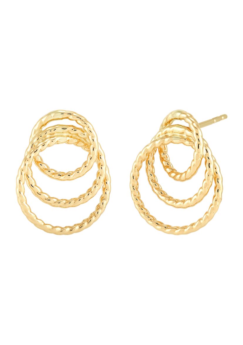 3 Rope Circle Earrings in 14K Yellow Gold