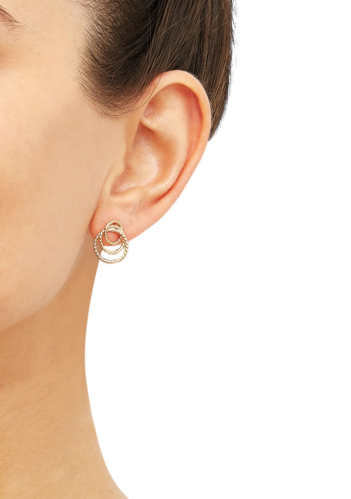 3 Rope Circle Earrings in 14K Yellow Gold
