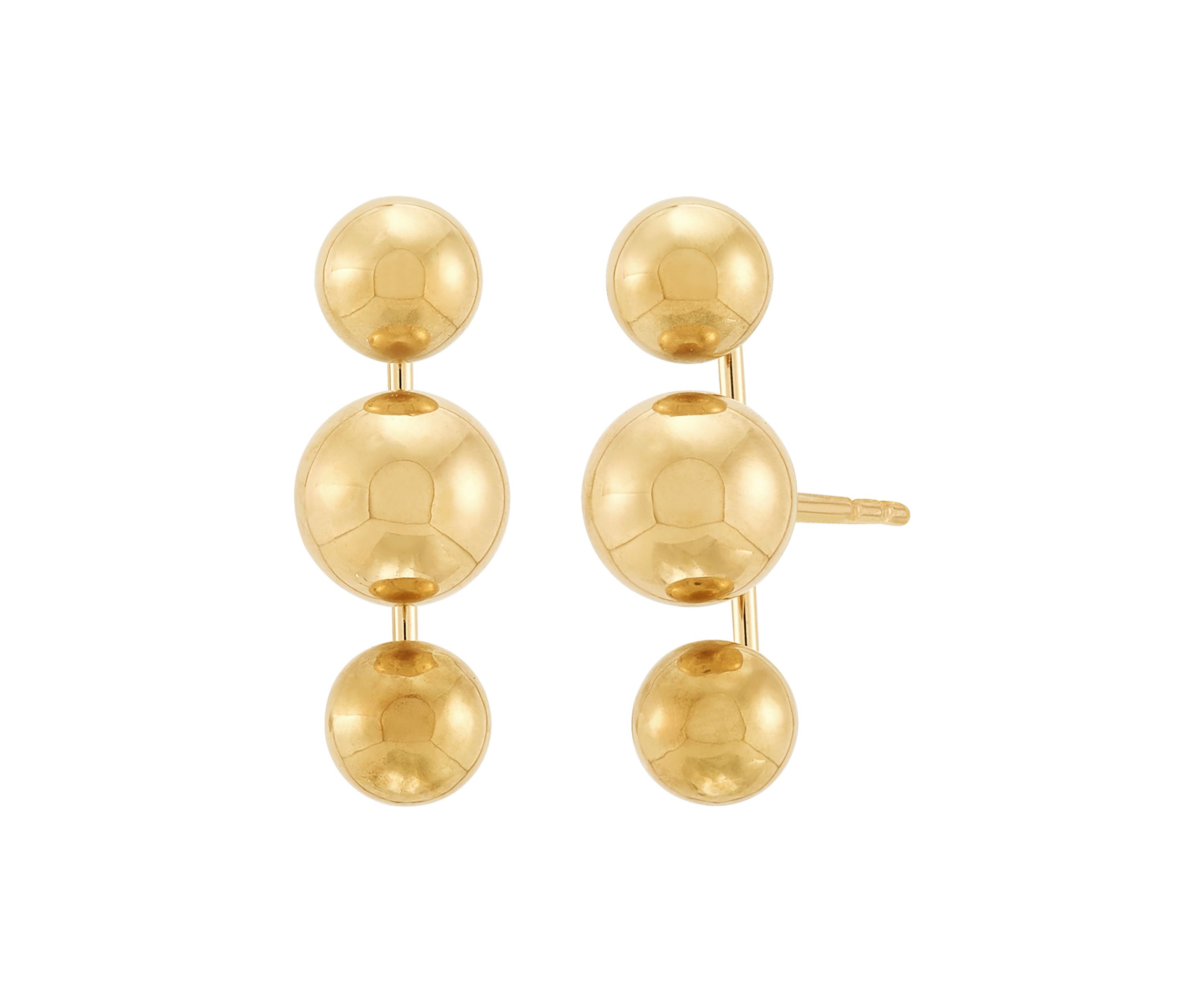 Multi Ball Stud Earrings in 14K Yellow Gold