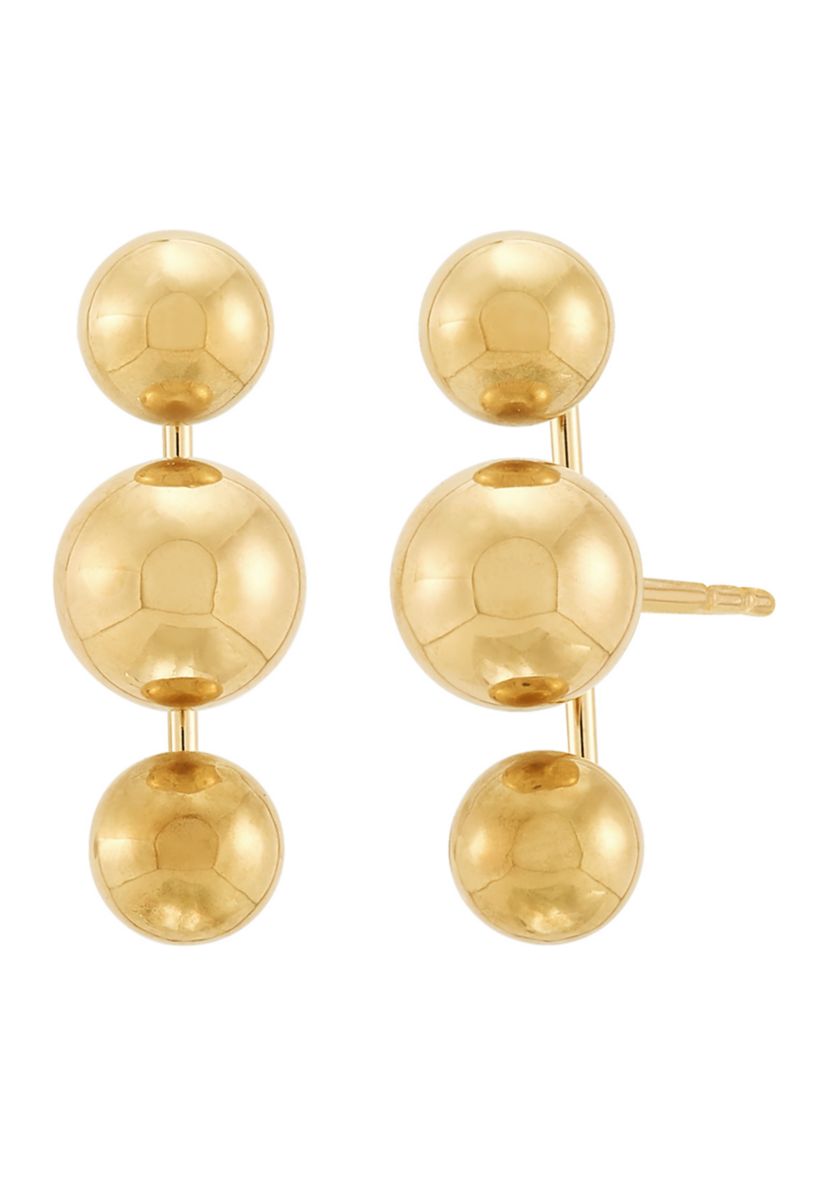 Multi Ball Stud Earrings in 14K Yellow Gold