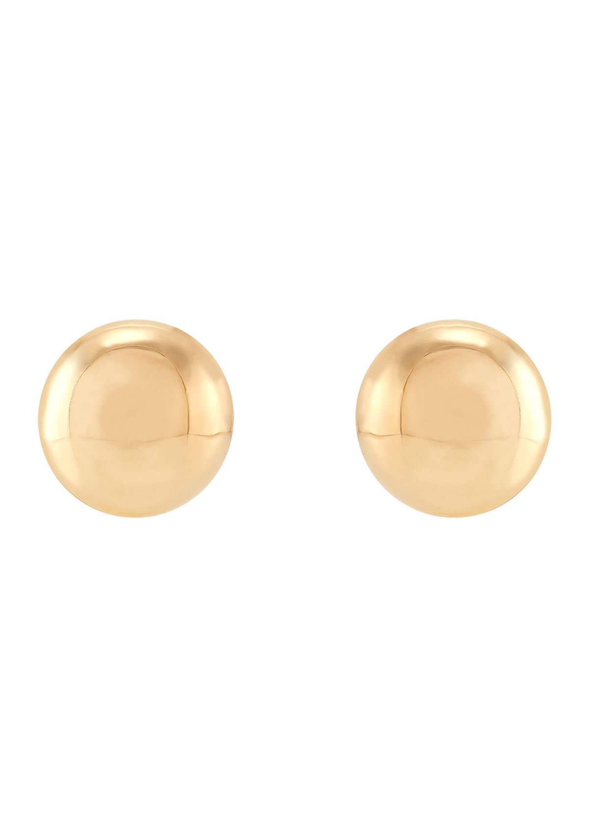 Flat Ball Button Stud Earrings in 14K Yellow Gold