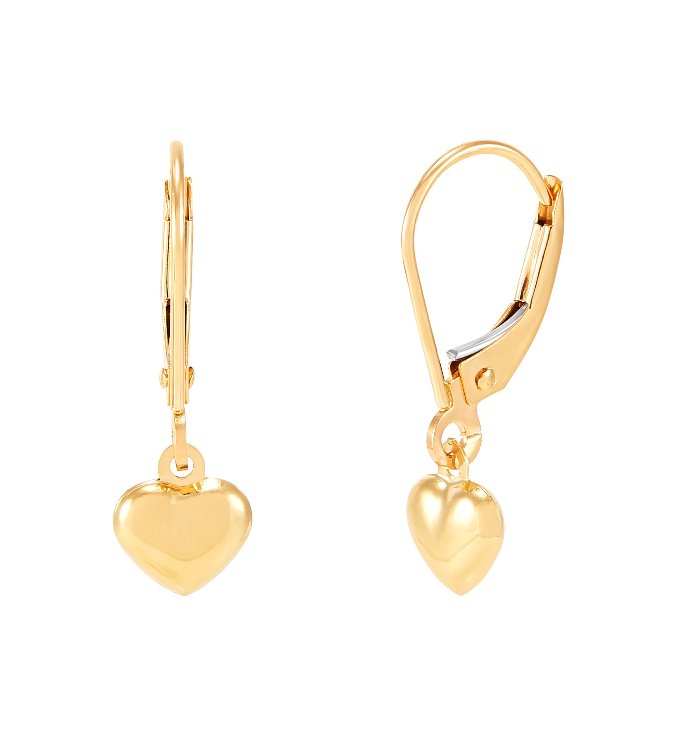Baby Heart Drop Earring in 14K Yellow Gold