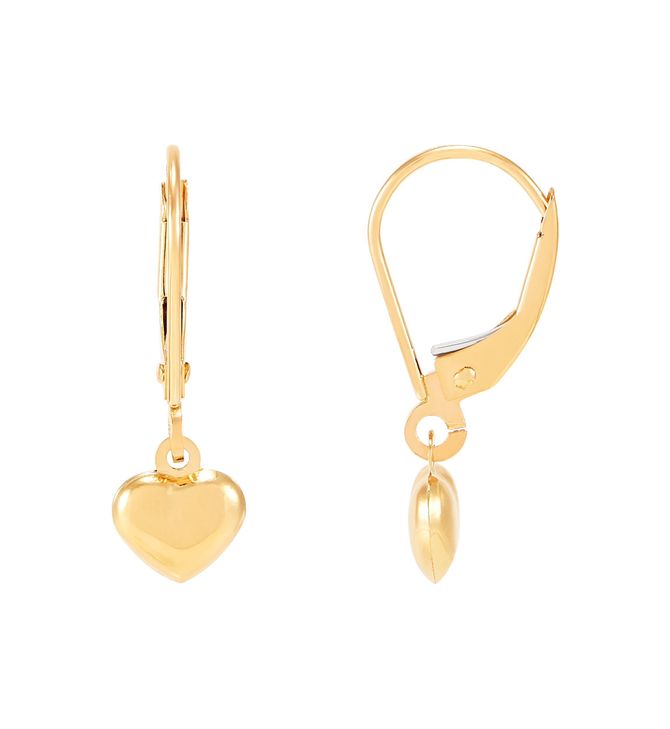 Baby Heart Drop Earring in 14K Yellow Gold