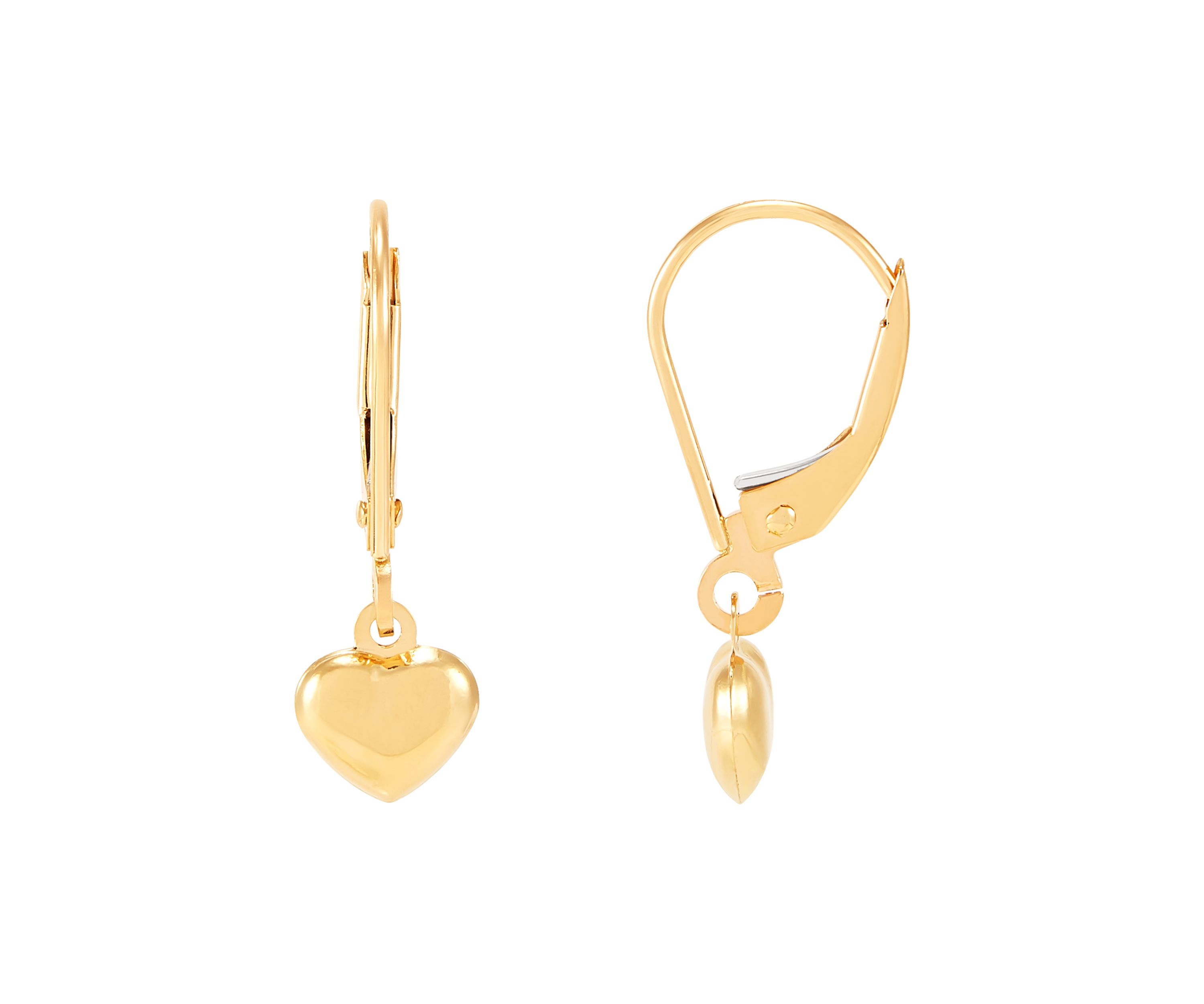 Baby Heart Drop Earring in 14K Yellow Gold