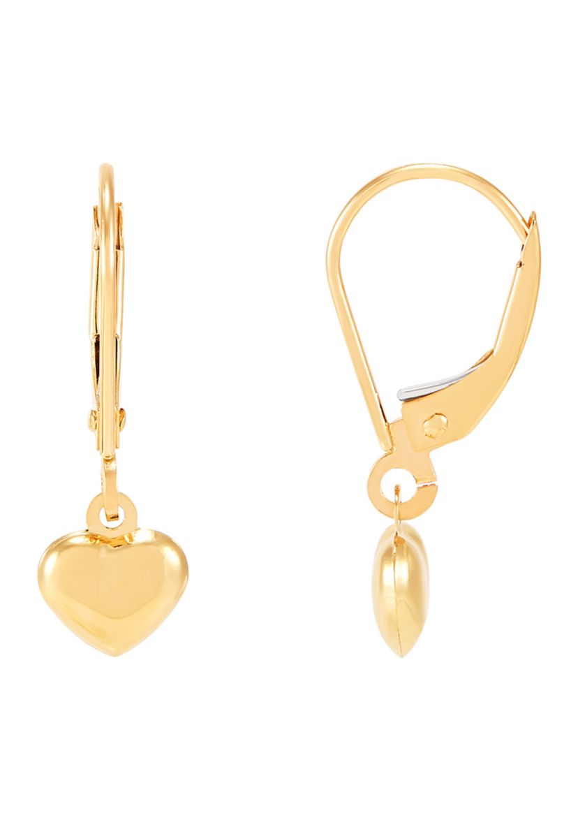 Baby Heart Drop Earring in 14K Yellow Gold