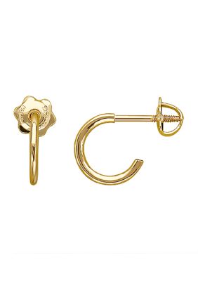 Baby Thread Hoop Earrings in 14K Yellow Gold