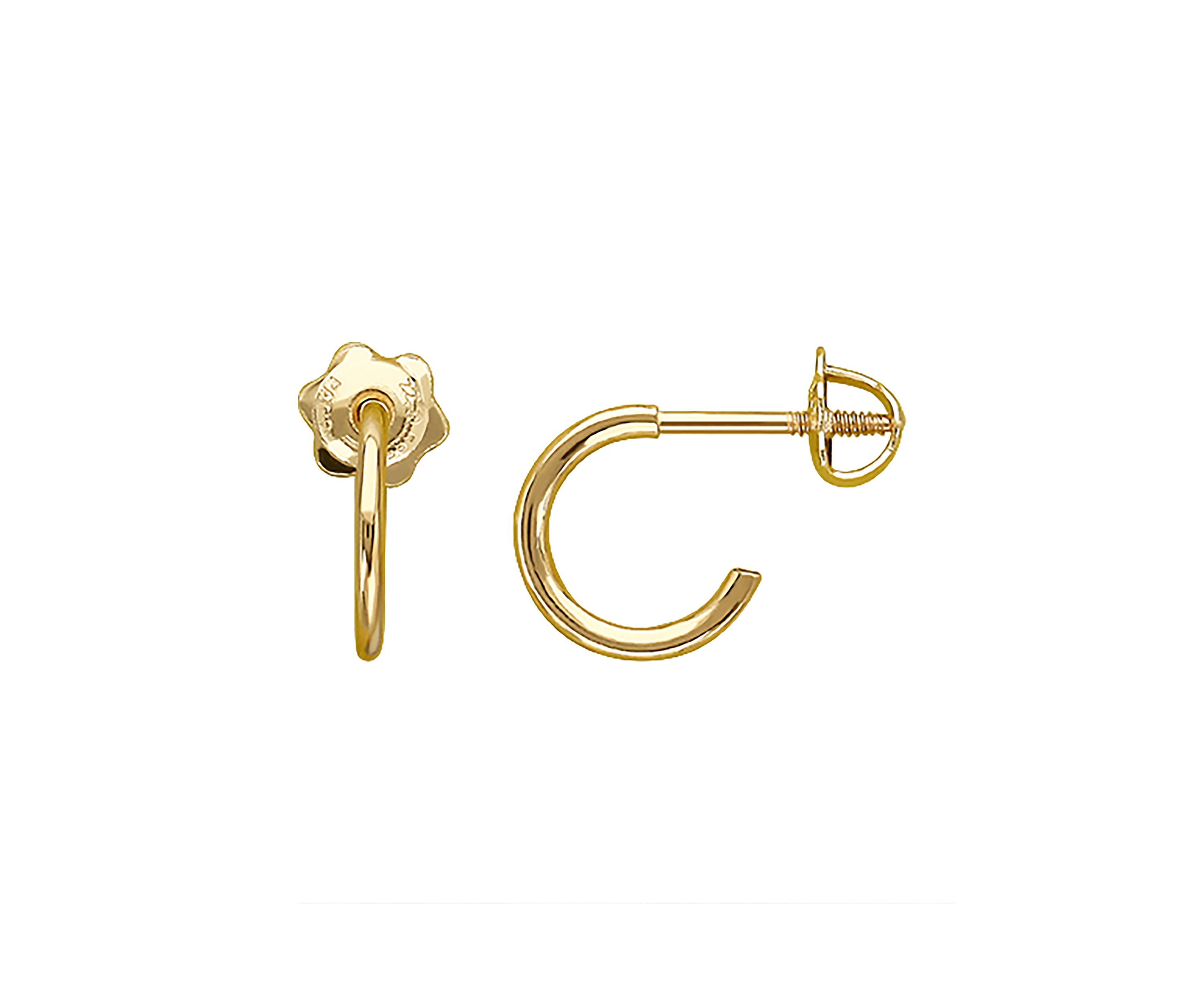 Baby Thread Hoop Earrings in 14K Yellow Gold