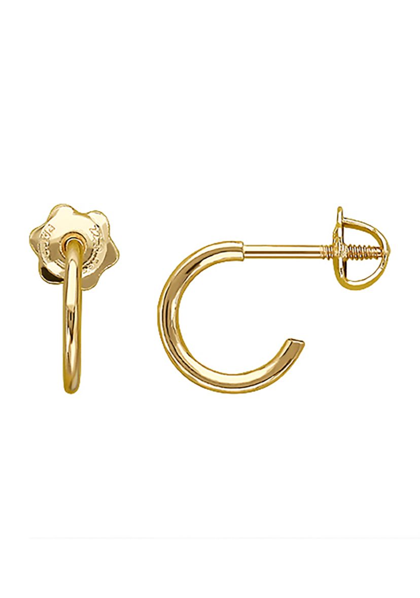 Baby Thread Hoop Earrings in 14K Yellow Gold