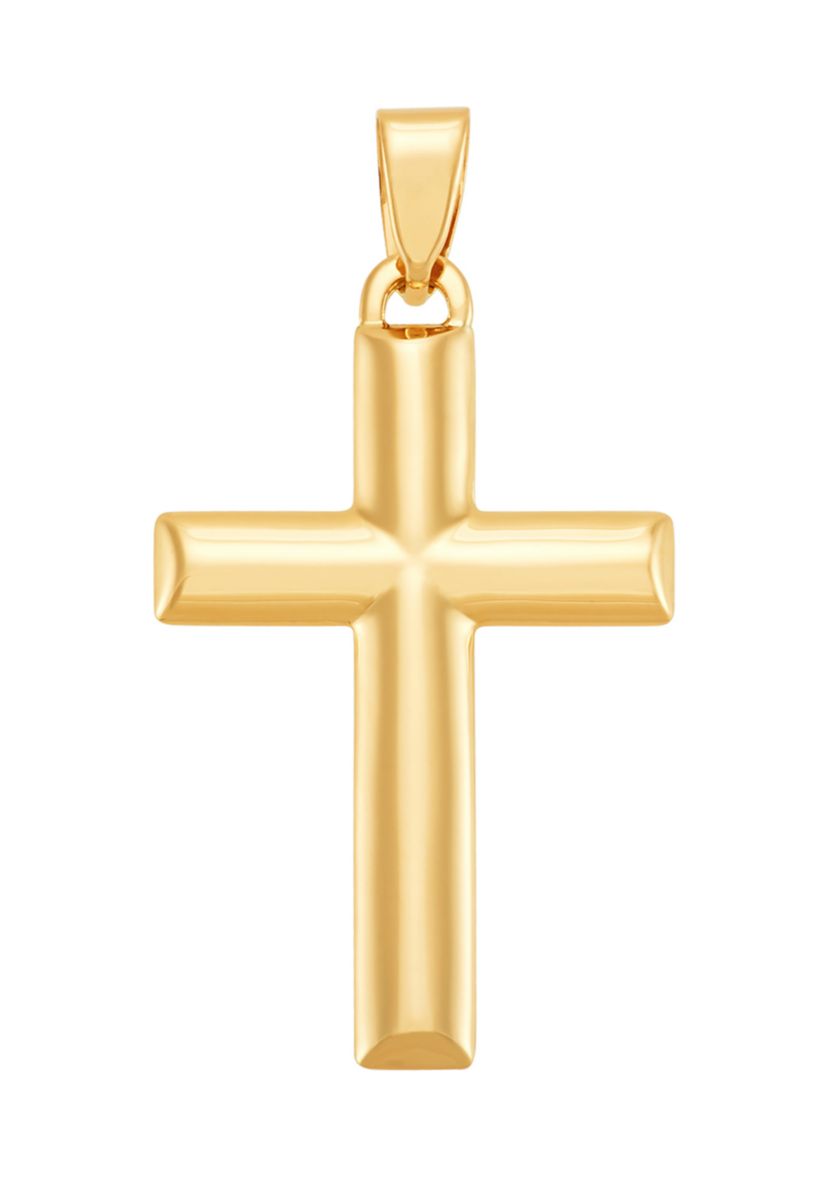 Back to Back Cross Pendant in 14K Yellow Gold