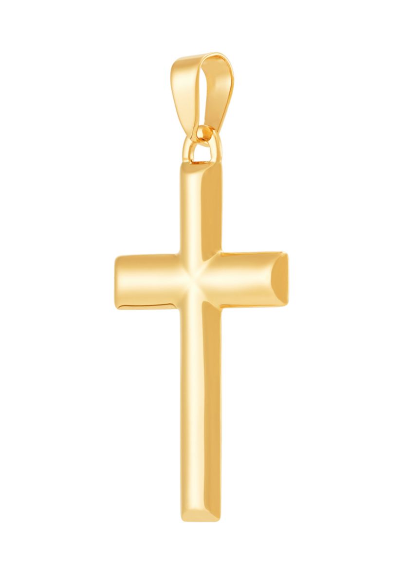 Back to Back Cross Pendant in 14K Yellow Gold